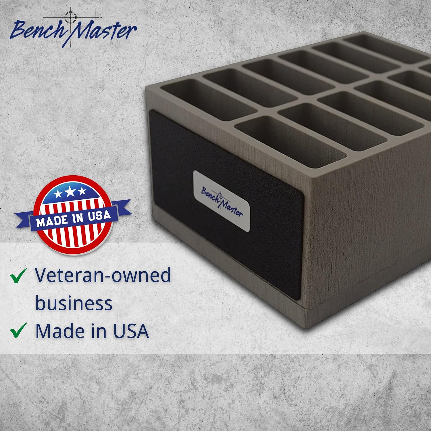 BenchMaster Weapon Rack AR Magazine Rack for Gun Safe, Holds 12 AR Magazines, High-Density Foam Gun Magazine Holder & Organizer