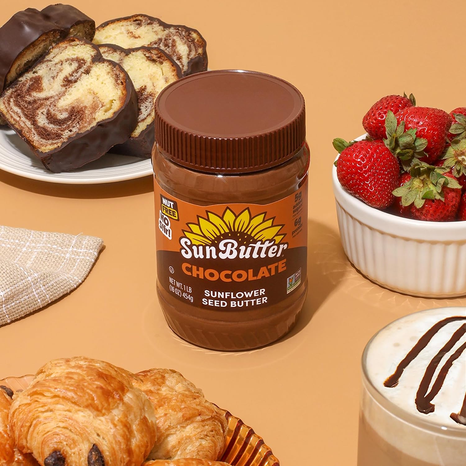 SunButter Original Sunflower Seed Butter, 16 oz Nut-Free Spread with 7g Plant-Based Protein, Roasted Rich & Savory Flavor, Smooth Texture | Vegan, Kosher & Non-GMO