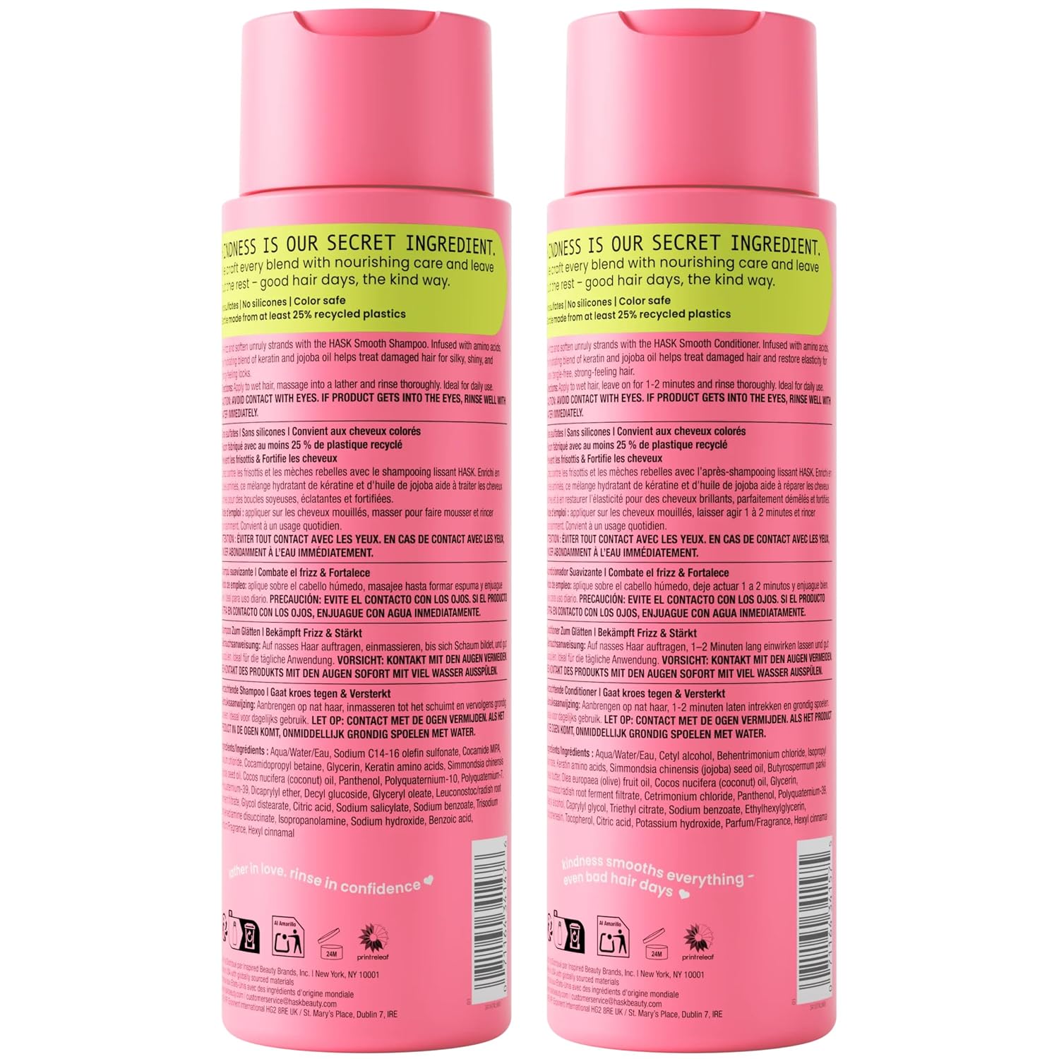 HASK Biotin Boost Thickening Shampoo + Conditioner Set | Adds Fullness, Strengthens, Volumizes, Sulfate-Free, Paraben-Free, Gluten-Free, Color Safe | 12oz each