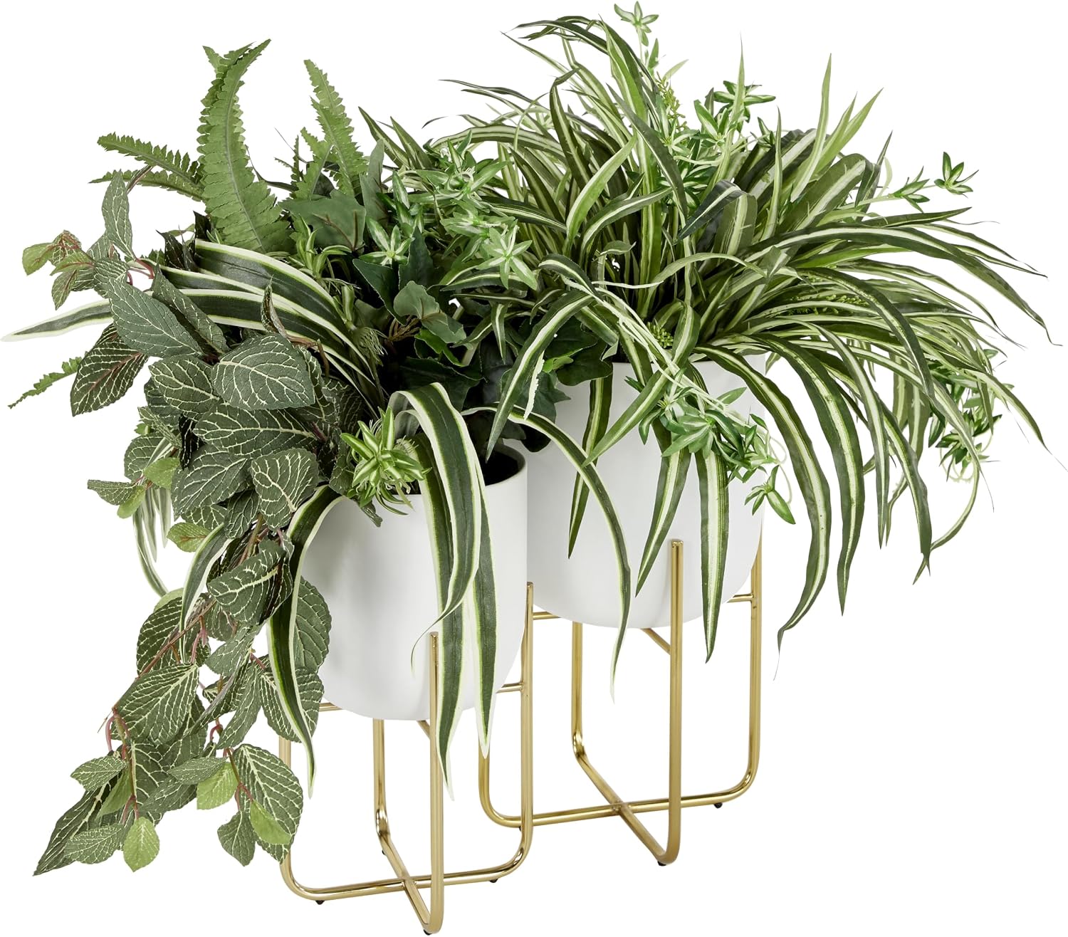Deco 79 Metal Round Planter with Removable Stand, Set of 2 16", 13"H, Black