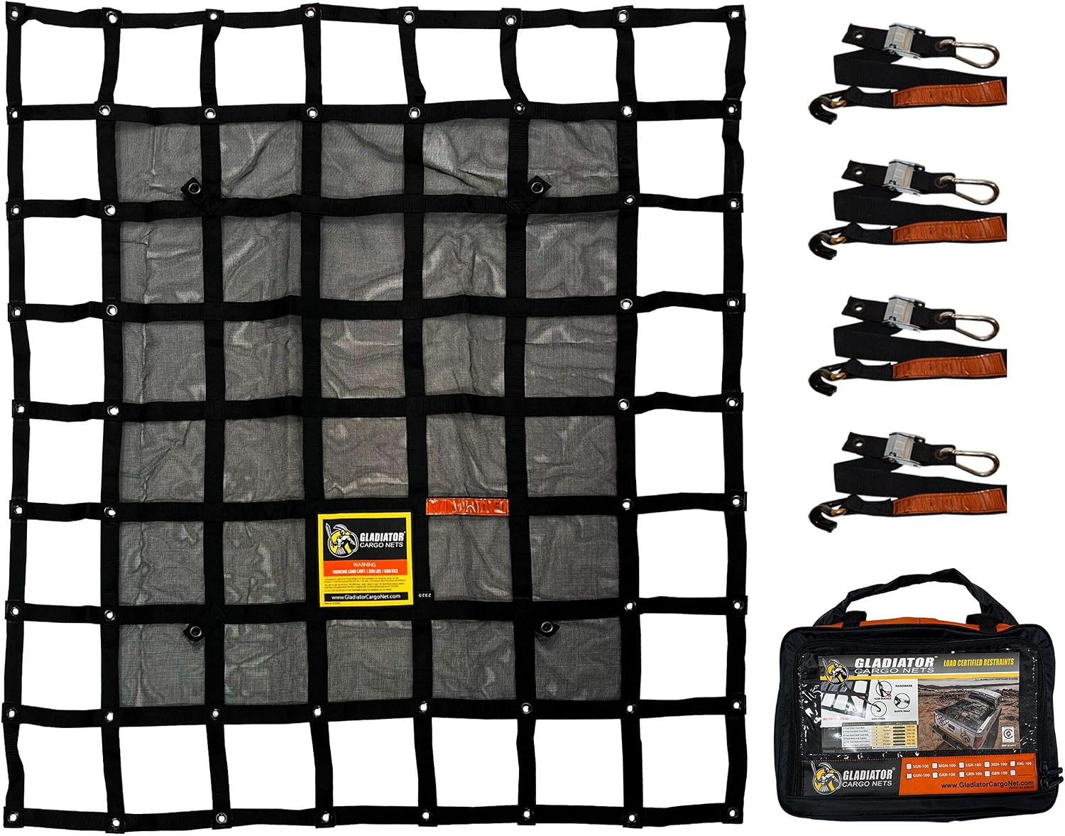 Heavy Duty Cargo Net - Truck Organizer-Interior-Roof Rack-Jeep-SUV- Baja-Camping -(GBN-100) 4' x 4'