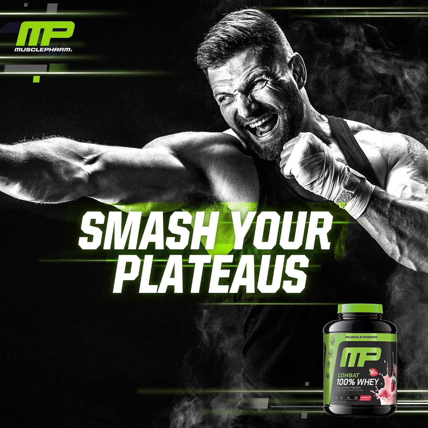 MusclePharm Combat 100% Whey Protein Powder, Vanilla Flavor, Fast Recovery & Muscle Gain with Whey Protein Isolate, High Protein Powder for Women & Men, Gluten Free, 5 lb, 70 Servings | Whey Protein Isolate, Fast Recovery Support, Muscle Gain Support, Hi…