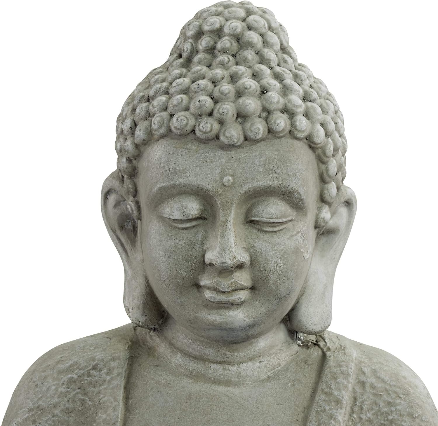 Meditating Buddha 24" High Outdoor Indoor Large Bubbler Fountain with Light | Zen Asian Decor Resin Floor LED Standing Water Feature for Outside Garden Patio Yard Backyard Porch Deck