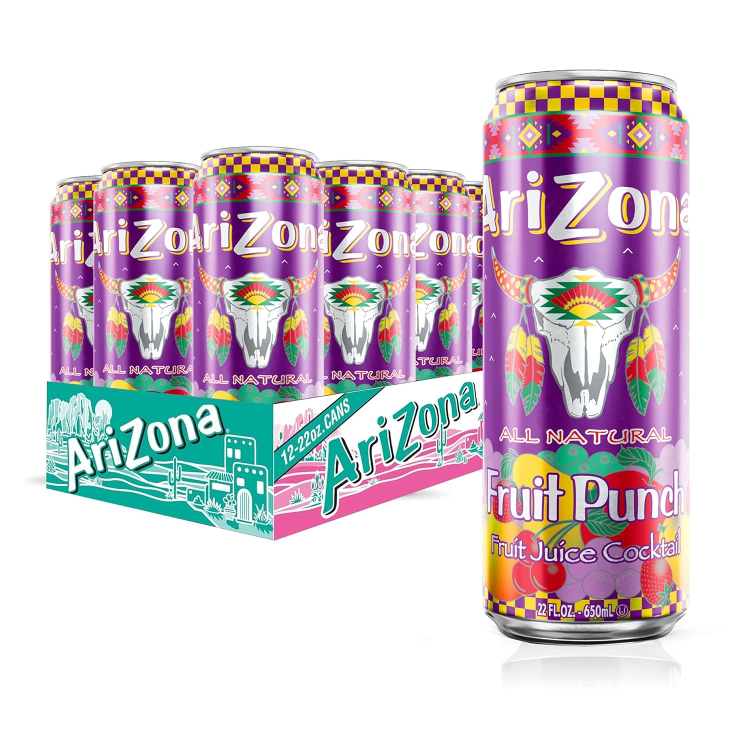 AriZona Mucho Mango | Fruit Juice Cocktail | 22 Fl Oz (12 Pack)