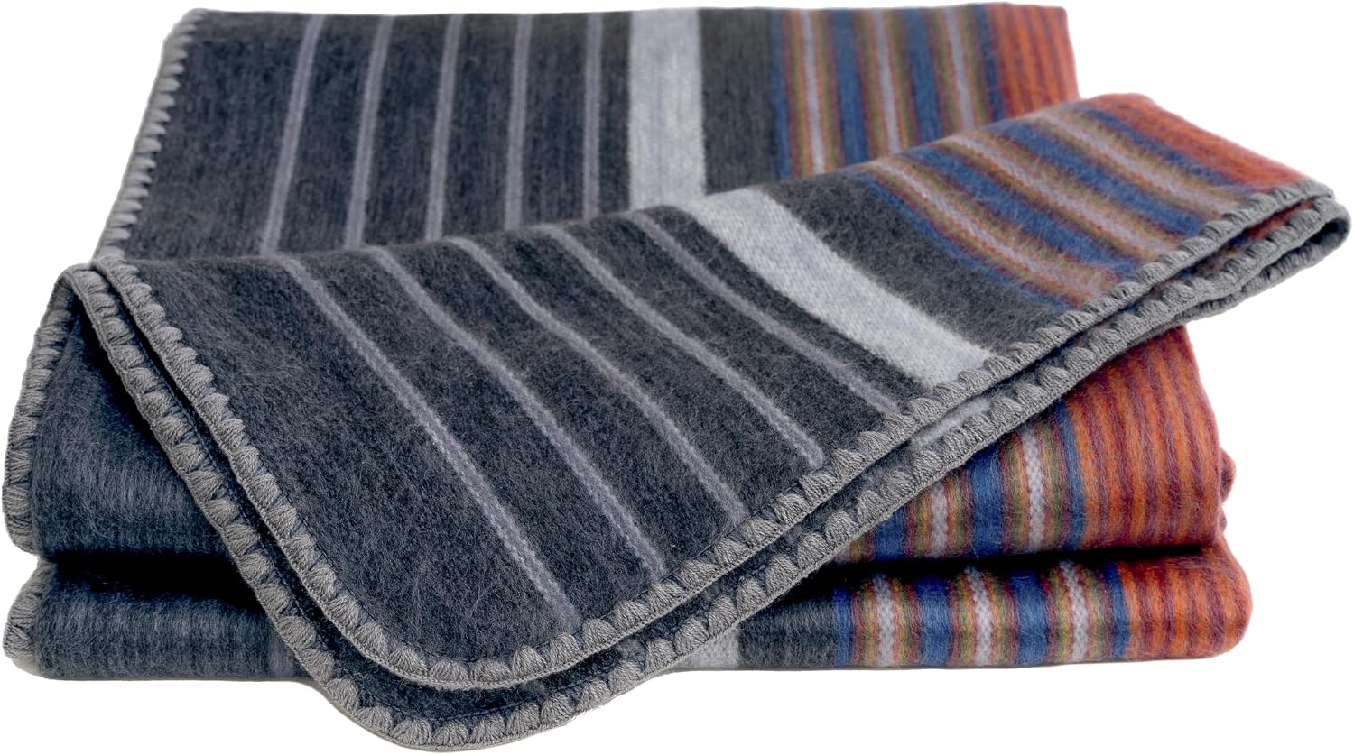 QISU Alpaca Wool Blanket Throw | Large, Beautiful, Warm, Variegated | 85 x 65 inches | Ultra-Soft, Hypoallergenic and Breathable | Non-Itchy or Scratchy Fabric (Green Variegated)