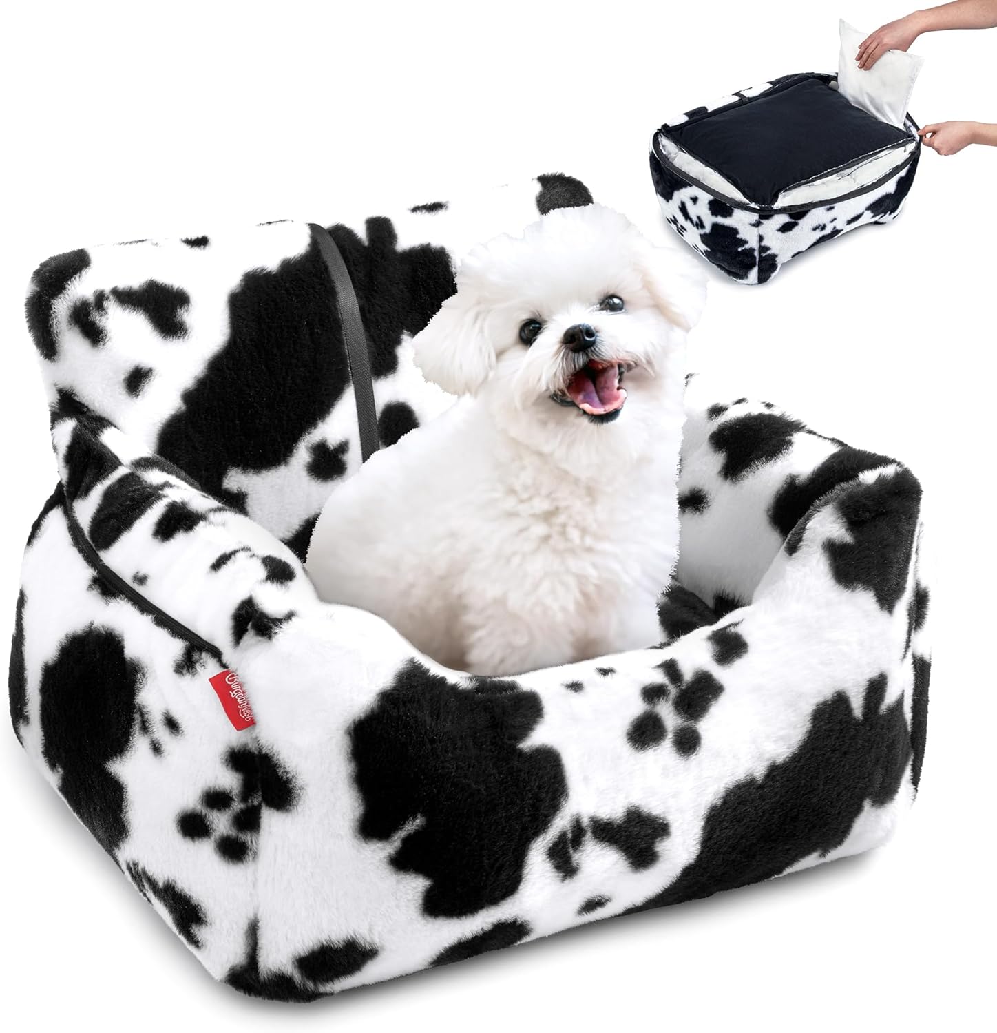 BurgeonNest Dog Car Seat for Small Dogs & Cats Under 25 lbs,Black