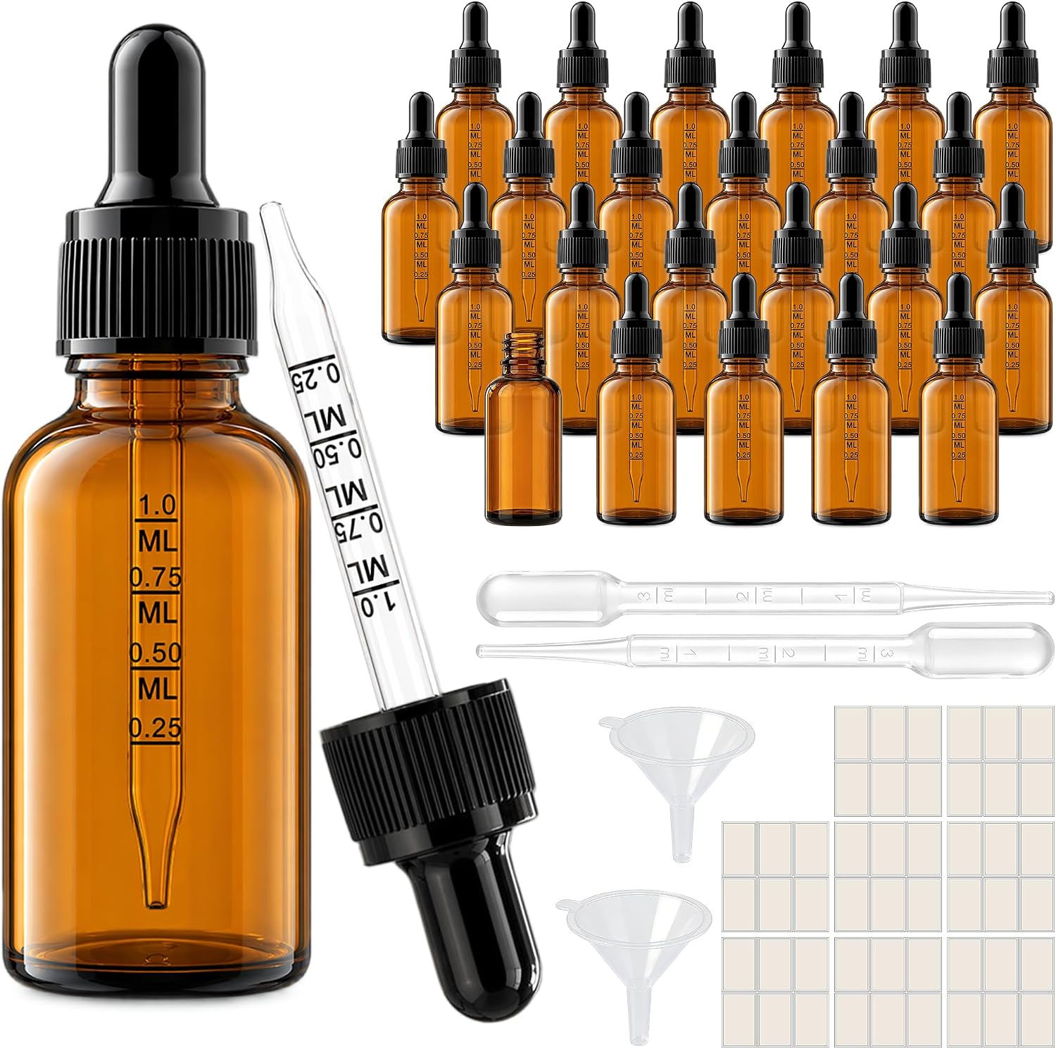 PrettyCare Glass Eye Dropper Bottles 99 Pack