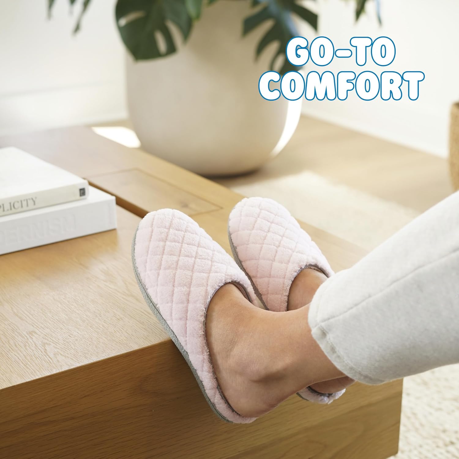 Leslie Terry Clog House Shoes with Memory Foam, Indoor Slippers with Wide Widths