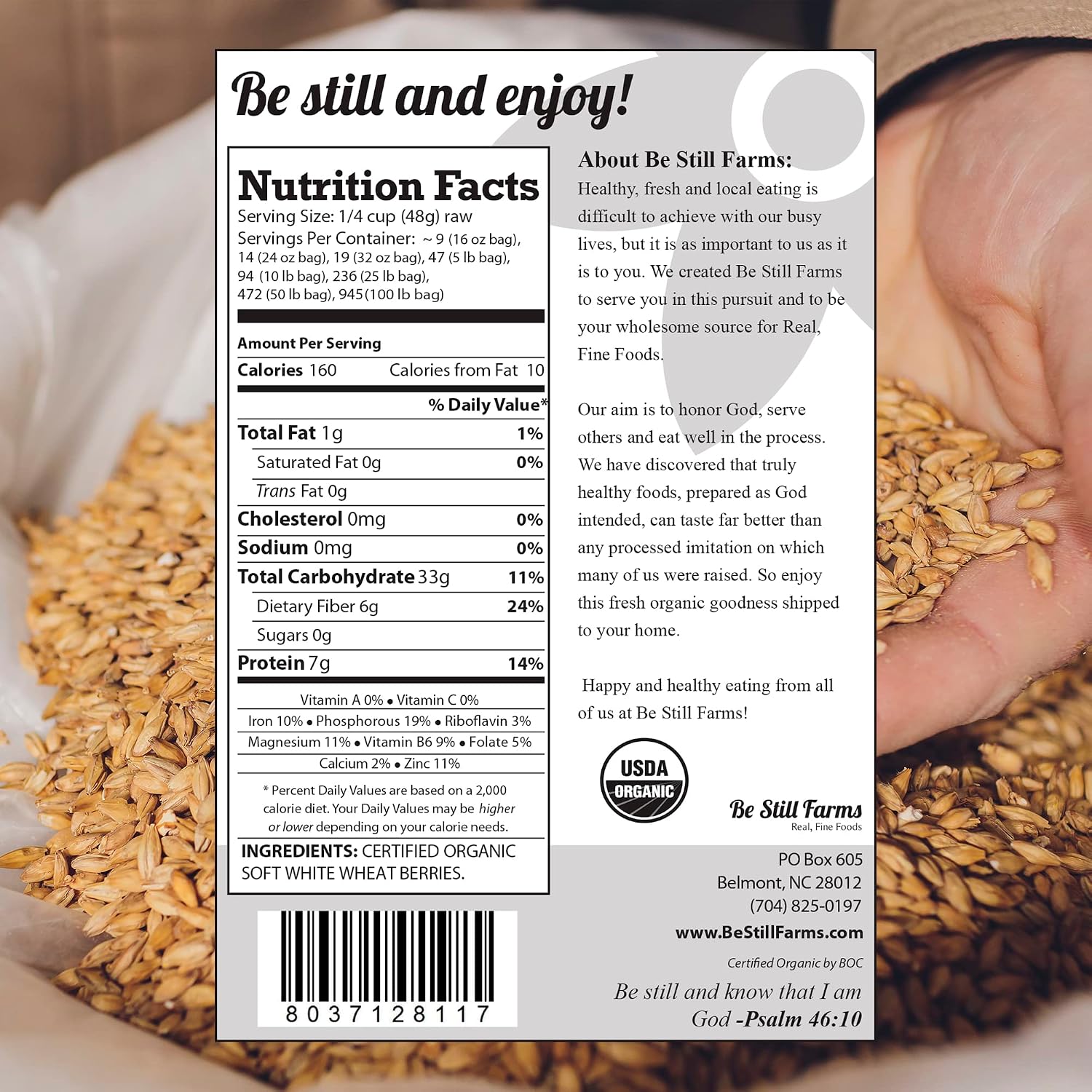 Organic Soft White Wheat Berries 5.8lb - Healthy Whole Grains Bulk | Ideal for Feeder Oats, Flour, Bread, Soup - High in Protein & Fiber - USA Grown | USDA Certified | Vegan | Non-GMO