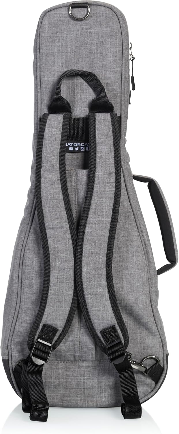 Gator Cases Transit Series Lightweight Bass Guitar Gig Bag with Back Pack Straps and Rubberized Base, Tan Exterior (GT-BASS-TAN)