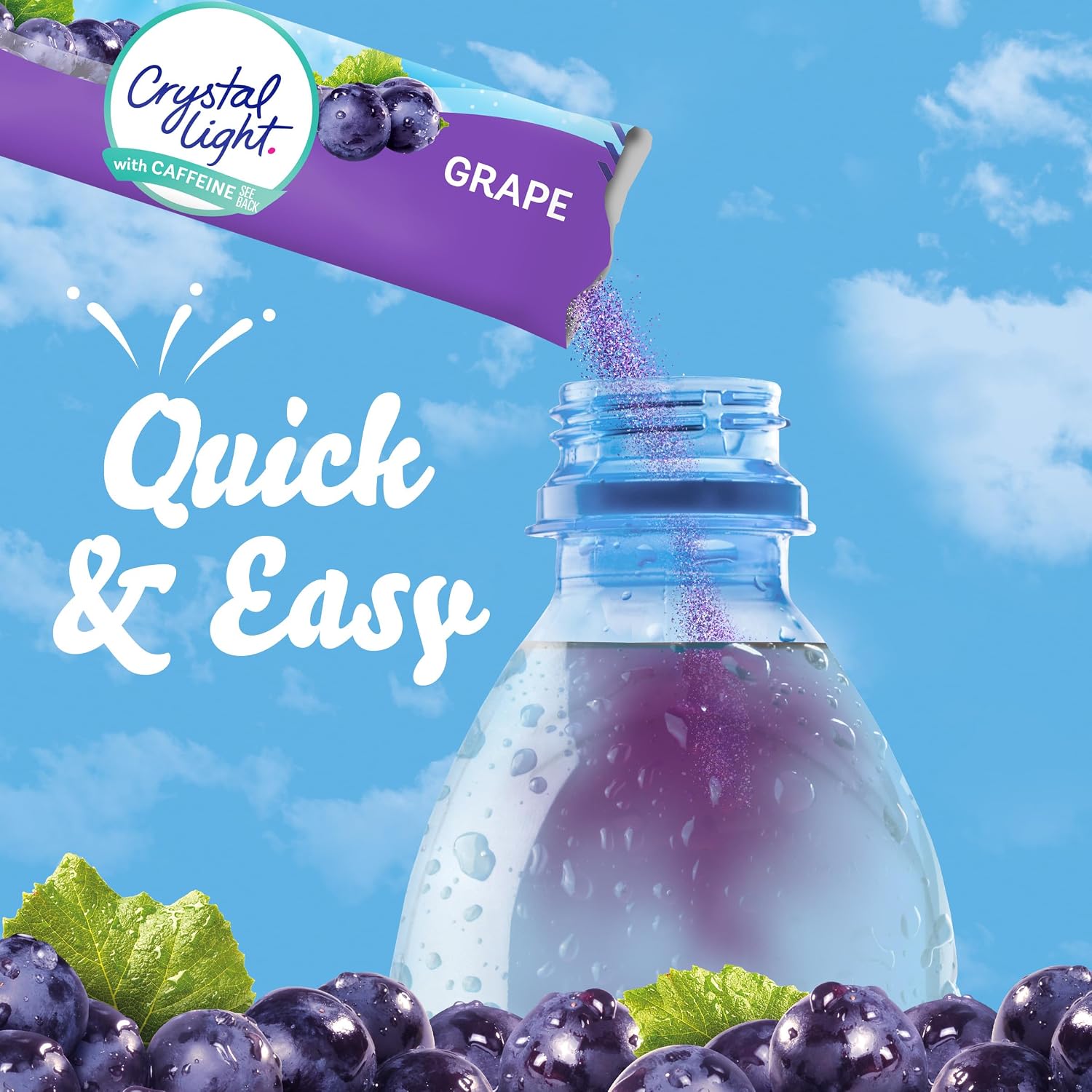 Crystal Light Drink Mix, 6 Pitcher Packets Concord Grape , 2.01 oz | for Flavorful Hydration and Shareable Refreshment Zero Sugar, Low Calorie No Caffeine