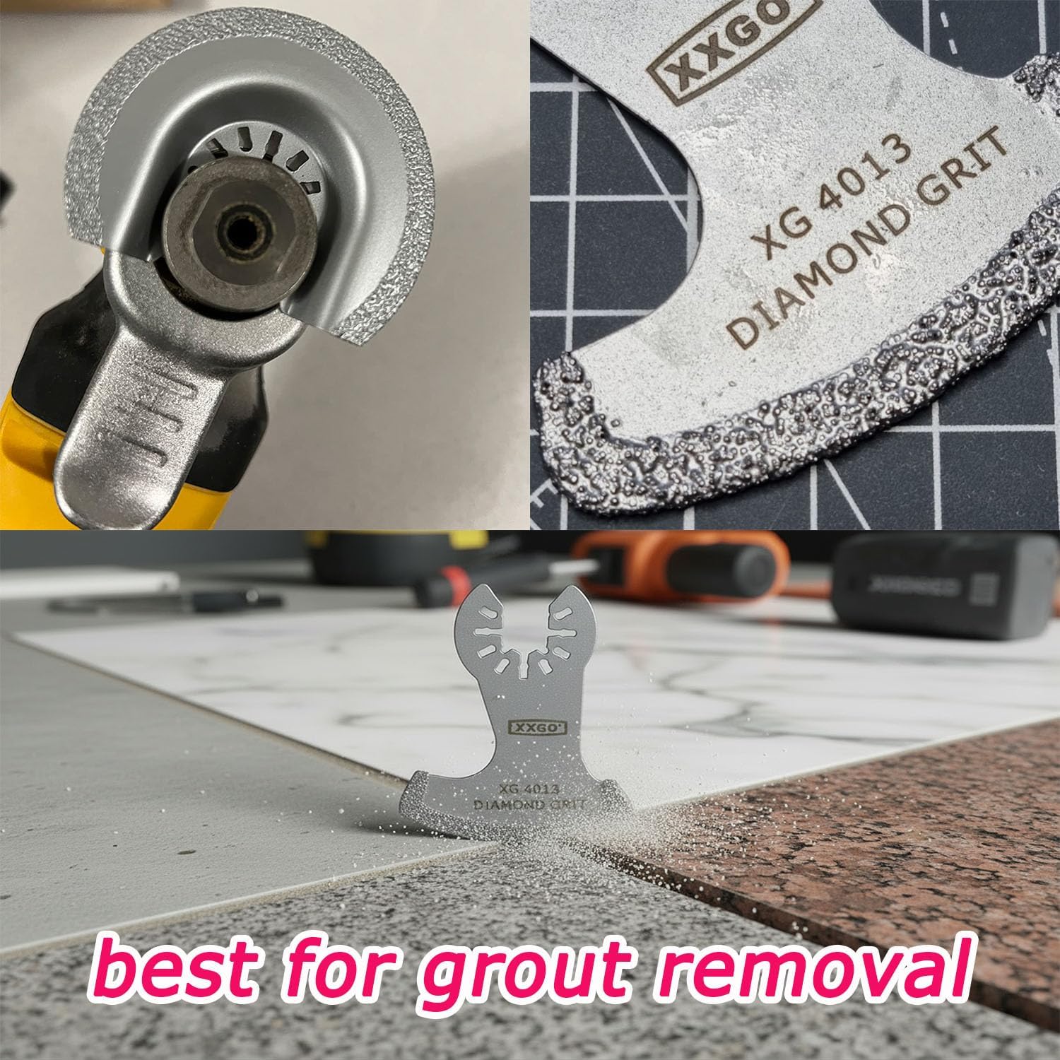 XXGO 55 Pcs 80mm 3-1/8 Inch Triangular Oscillating Multi Tool Sanding Pads | Assorted Grit , Hook & Loop Design , Strong Velcro , Best for Metal Wood Sanding