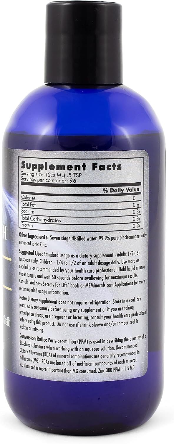 Mother Earth Minerals Ionic Liquid Zinc Supplement High Absorption Angstrom Zinc Mineral Drops for Immune Support