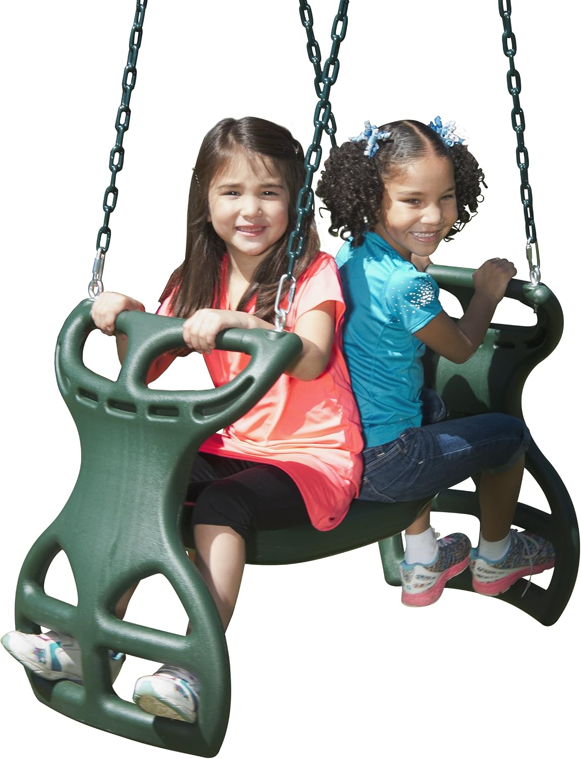 Swing-N-Slide PB 8272 Cedar Brook Wooden Swing Set Play Set with Two Swings, Slide, Monkey Bars, Picnic Table & Glider, Green