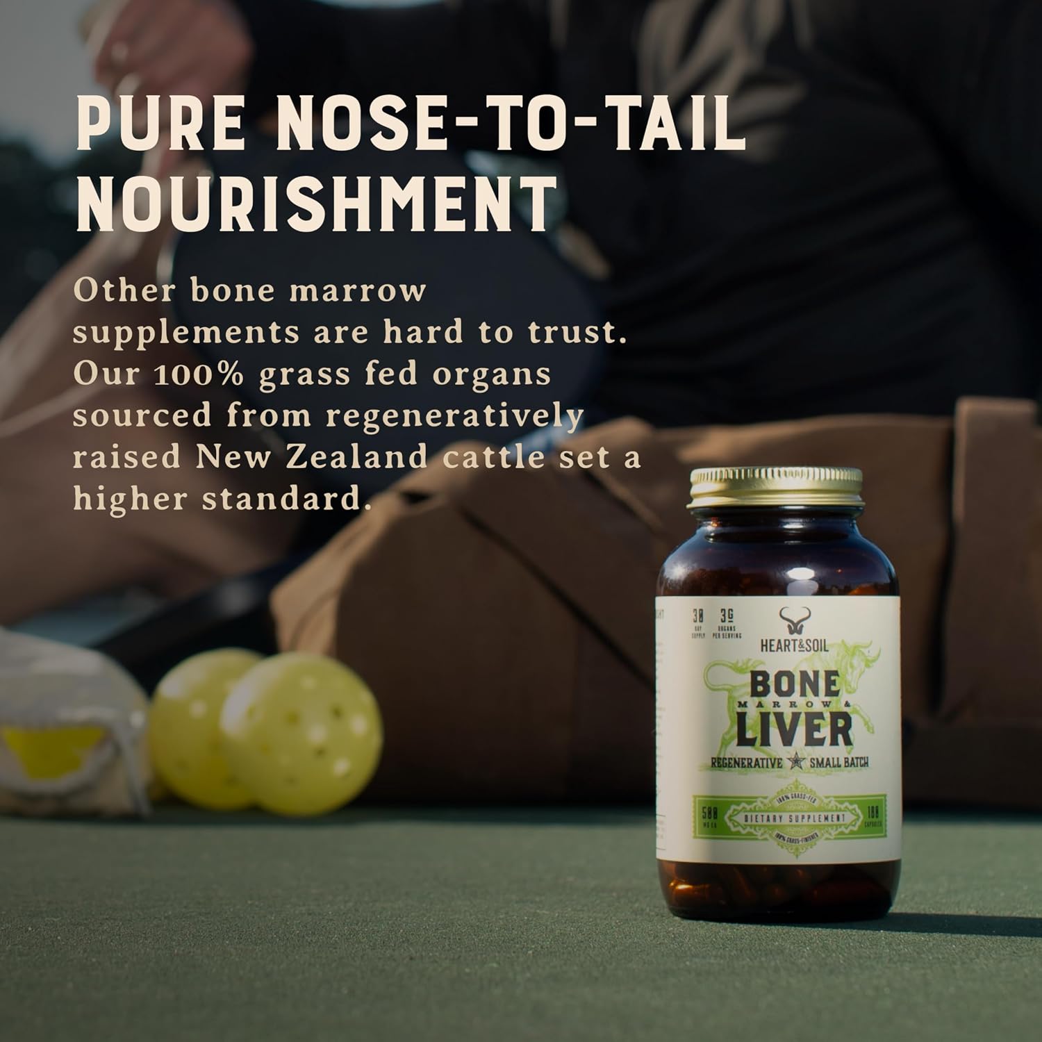 HEART & SOIL Bone Marrow & Beef Liver, 180 Capsules