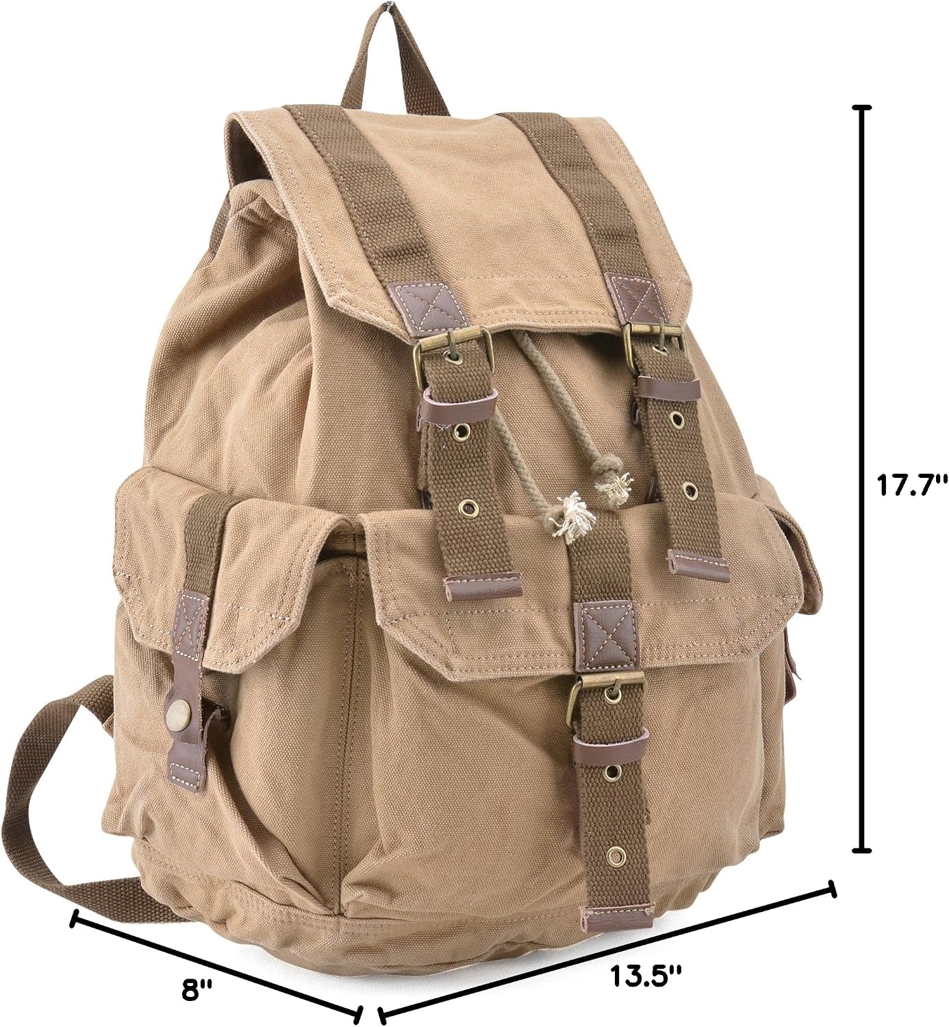 GOOTIUM 21101AMG Specially High Density Thick Canvas Backpack Rucksack, Field Tan, Large