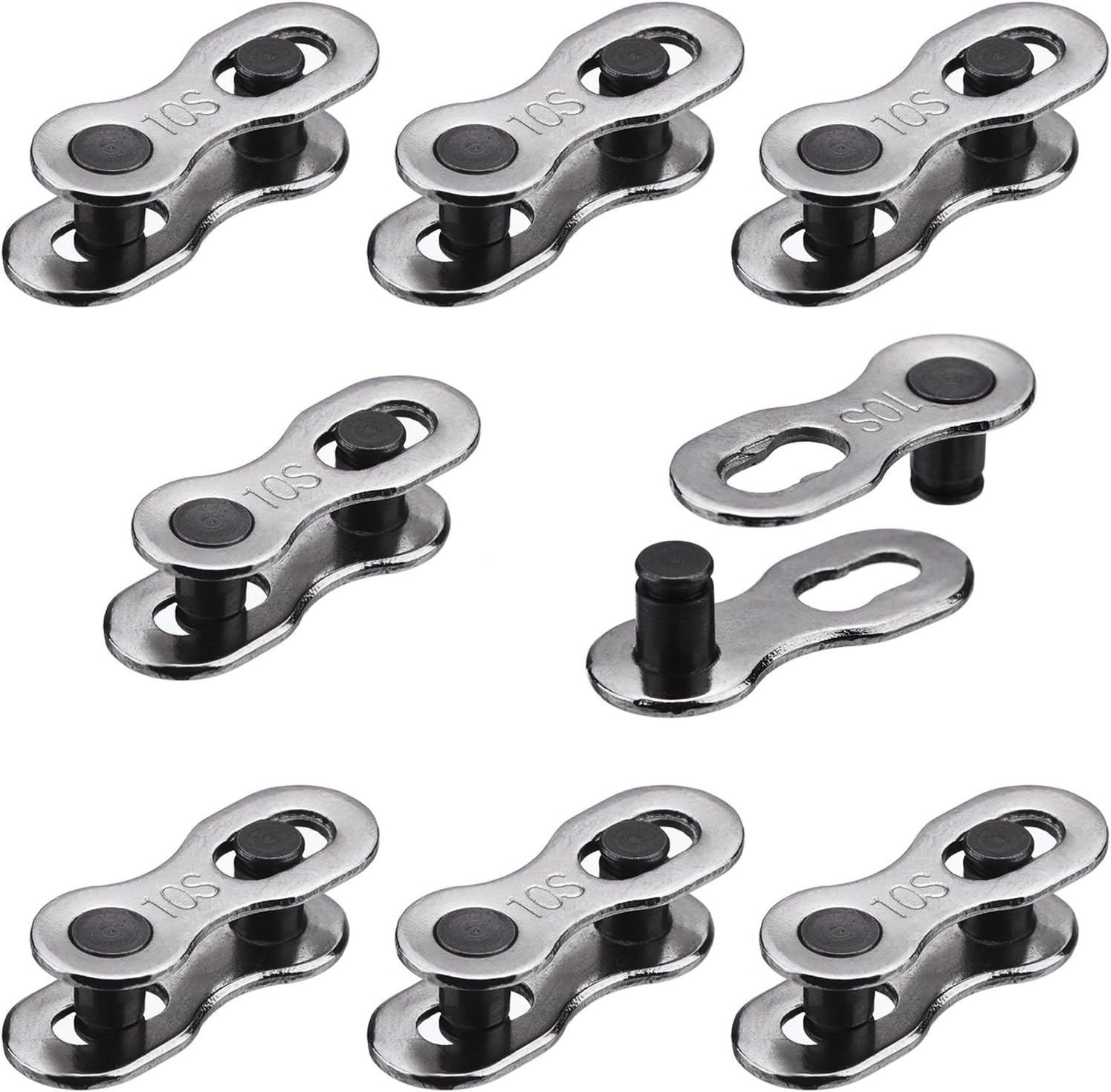 8 Pairs Bicycle Missing Link for 6, 7, 8, 9, 10 Speed Chain Master Link for Bicycle Chain Reusable Bike Parts, Silver