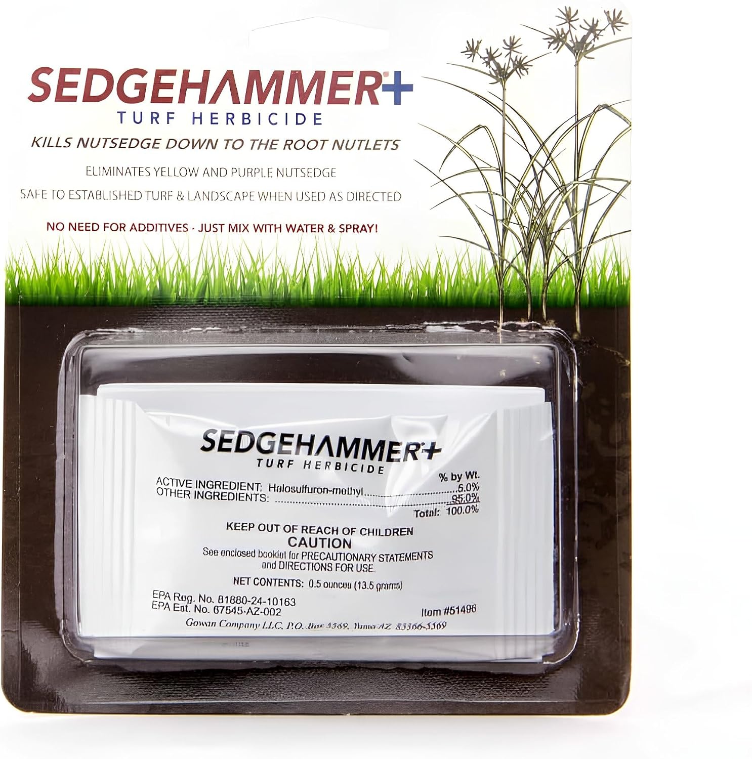 Sedgehammer Plus Turf Solution, 13.5 Grams, Nutsedge Control | Lawns, Golf Courses, Sports Fields, Vegetation Management