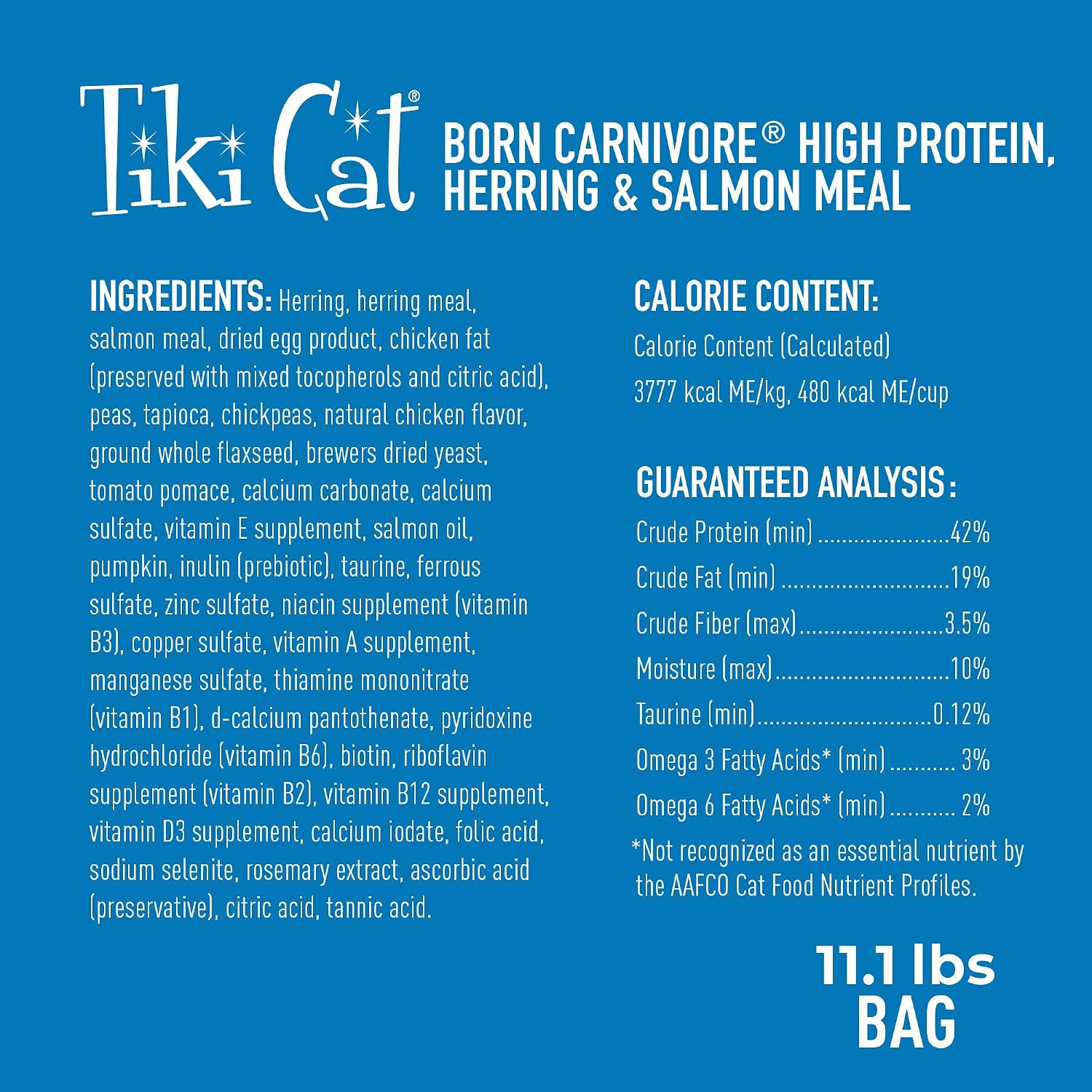 Tiki Cat Born Carnivore Dry Cat Food, Deboned Chicken & Egg, 2.8 lbs. Bag