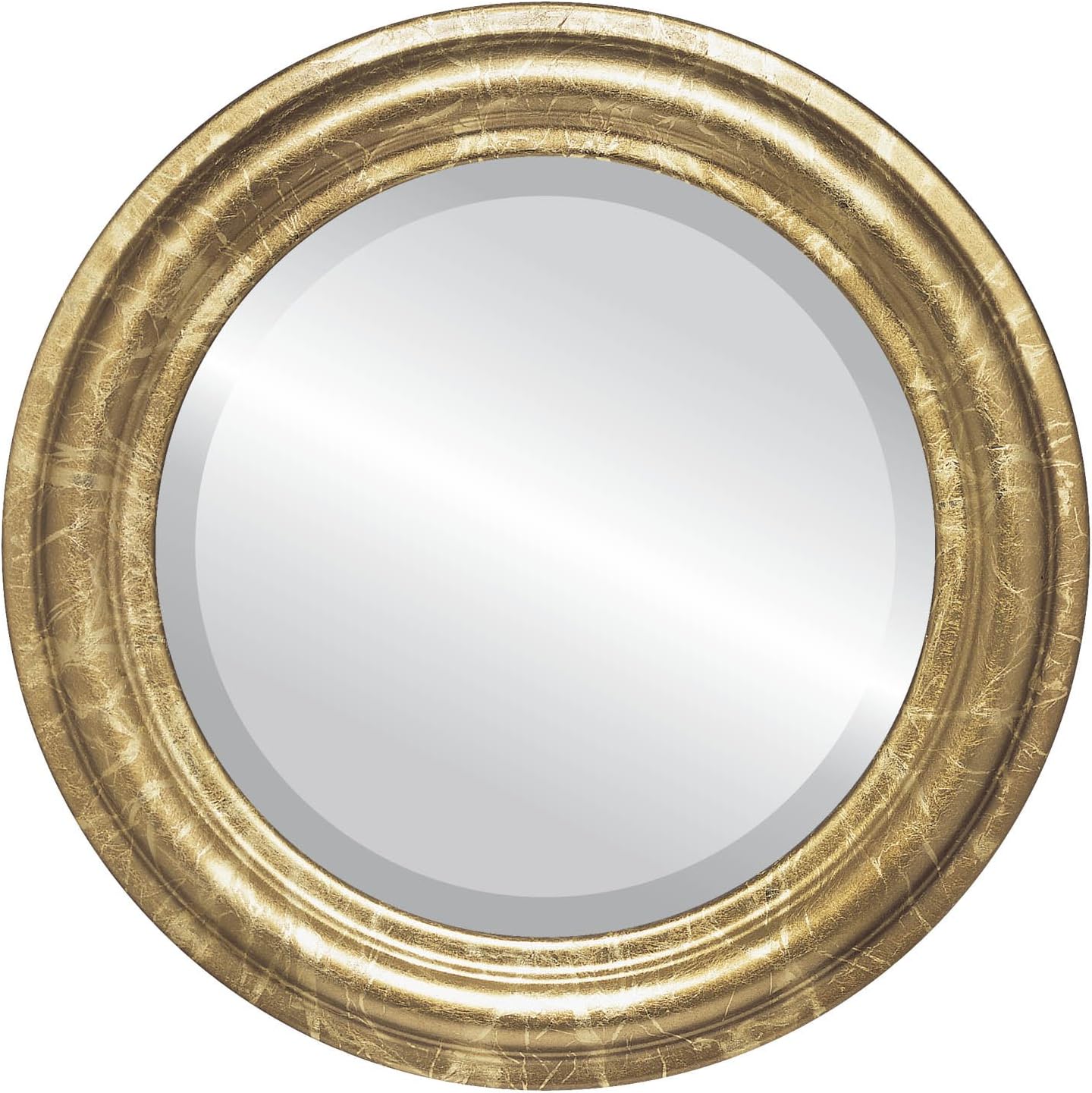 OVALCREST Round Beveled Wall Mirror for Home Decor - Philadelphia Style - Rubbed Bronze - 22x22 Outside Dimensions