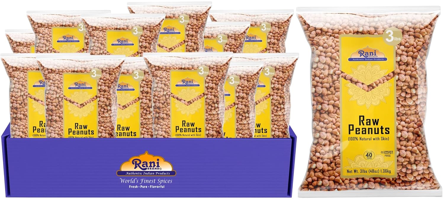 Rani Peanuts, Raw Whole With Skin (uncooked, unsalted) 14oz (400g) ~ All Natural | Vegan | Kosher | Gluten Friendly | Fresh Product of USA ~ Spanish Grade Groundnut/Red-skin