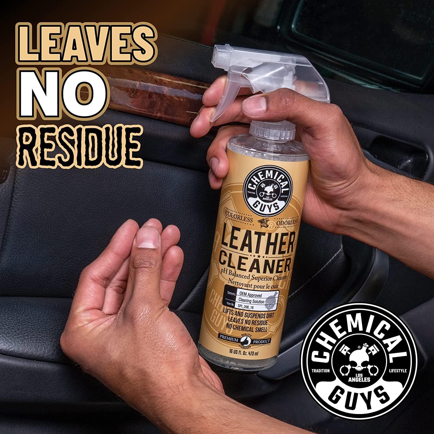 Chemical Guys, Leather Cleaner & Conditioner Kit for Cars & Home, 2 x 16 oz | Two-step kit cleans then conditions seats, furniture, bags and boots, pH-balanced for natural and sealed leather