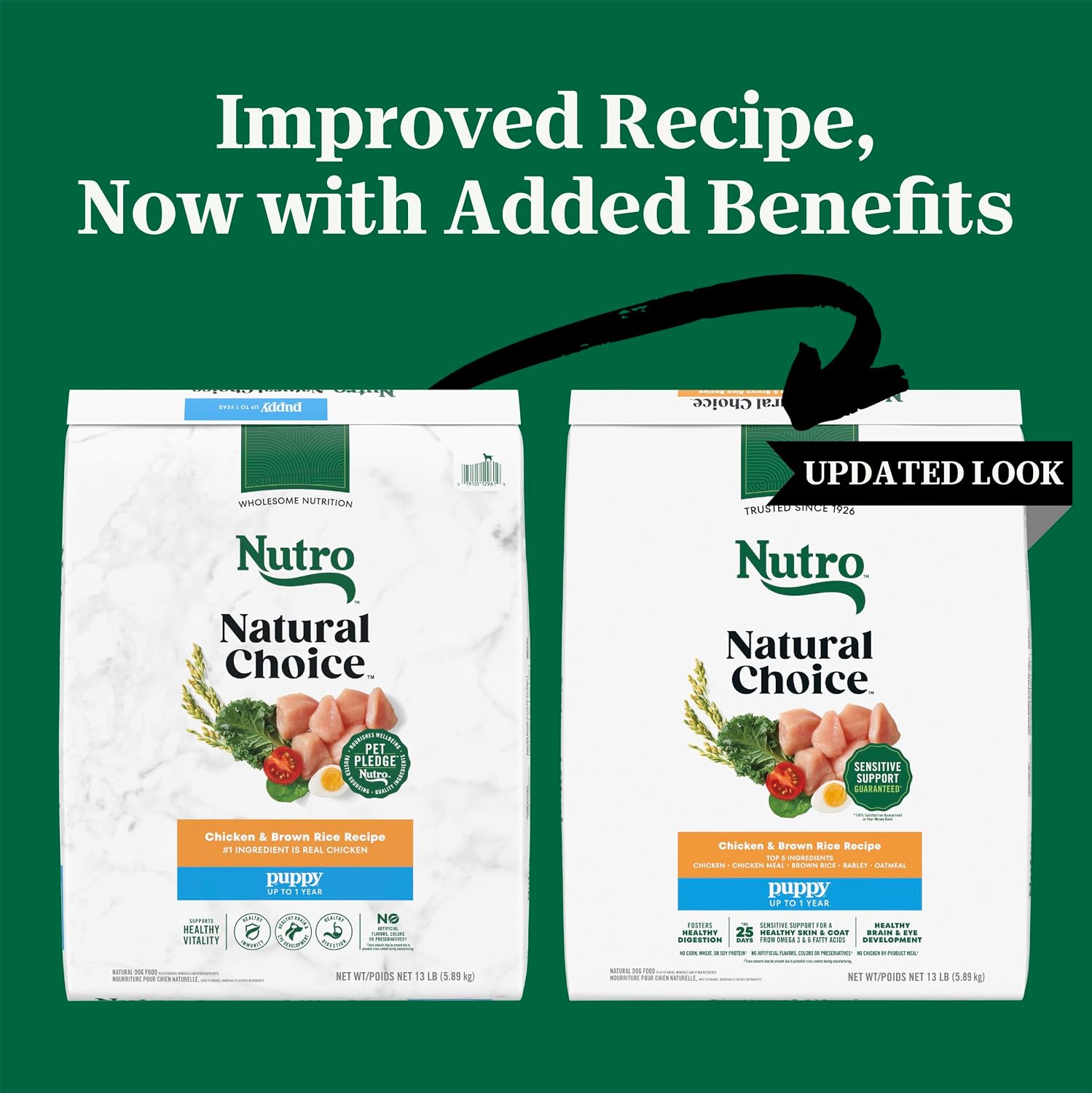 Nutro Natural Choice Puppy Dry Dog Food, Chicken & Brown Rice, 5 lb | Real chicken #1 ingredient, supports brain & eye development, healthy bones & muscles, non-GMO, made in USA