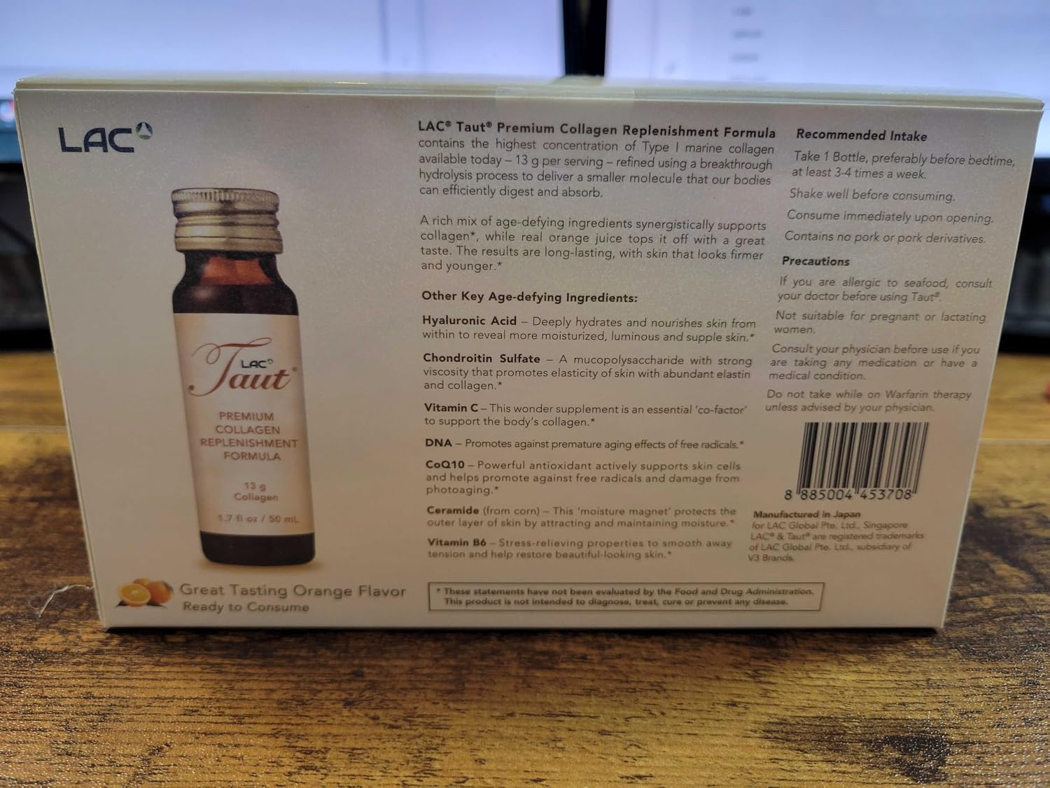 TAUT Liquid Collagen for Women – 13,000mg Marine Collagen Drink with Hyaluronic Acid, Grape Seed & Elastin – Visible Skin, Hair & Joint Support – 1 Box (8 Bottles Each)
