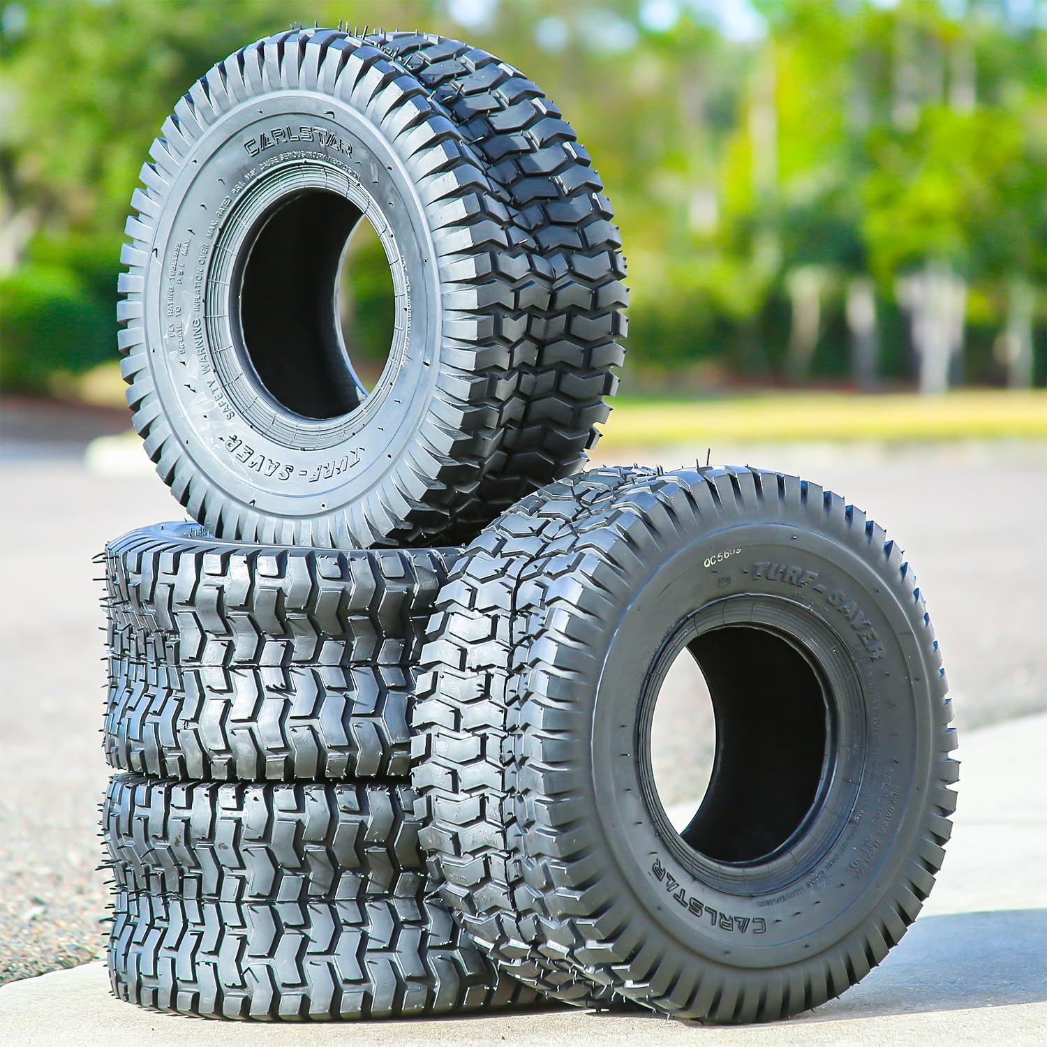 Carlisle Turf Saver Lawn & Garden Tire - 23X9.50-12 | Lawn Mower & Garden Tractor All Season Traction 77A3 Rated 2 Ply Bias Construction Black Sidewall Tire