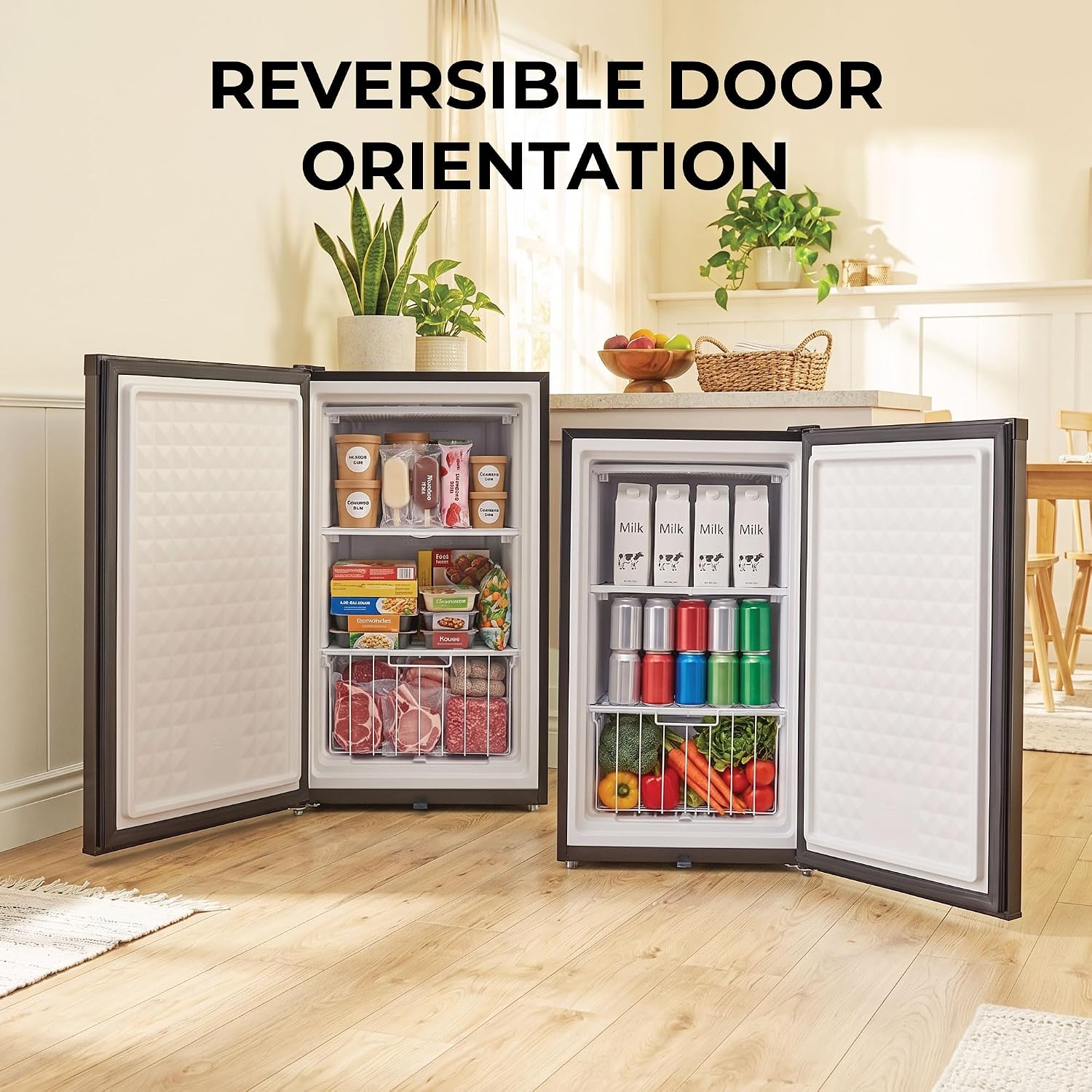 Whynter Upright Freezer 2.1 Cu Ft Lock, Mini Freezer, Stainless CUF-210SS | Adjustable Thermostat and Security Lock, Energy Star Rated, Reversible Door, Adds Compact Frozen Storage at Home
