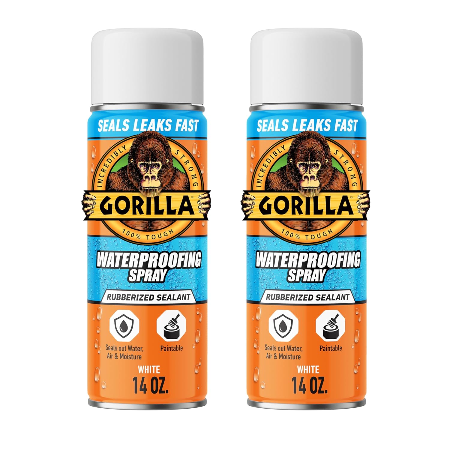 Gorilla Waterproofing Spray, Black, 16 oz, Flexible Rubberized Sealant