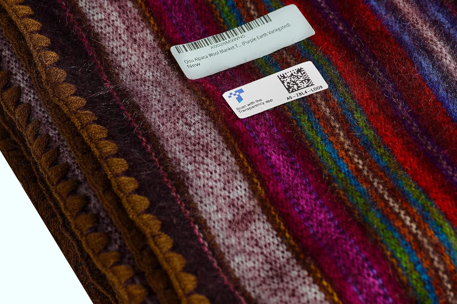 QISU Alpaca Wool Blanket Throw | Large, Beautiful, Warm, Variegated | 85 x 65 inches | Ultra-Soft, Hypoallergenic and Breathable | Non-Itchy or Scratchy Fabric (Green Variegated)