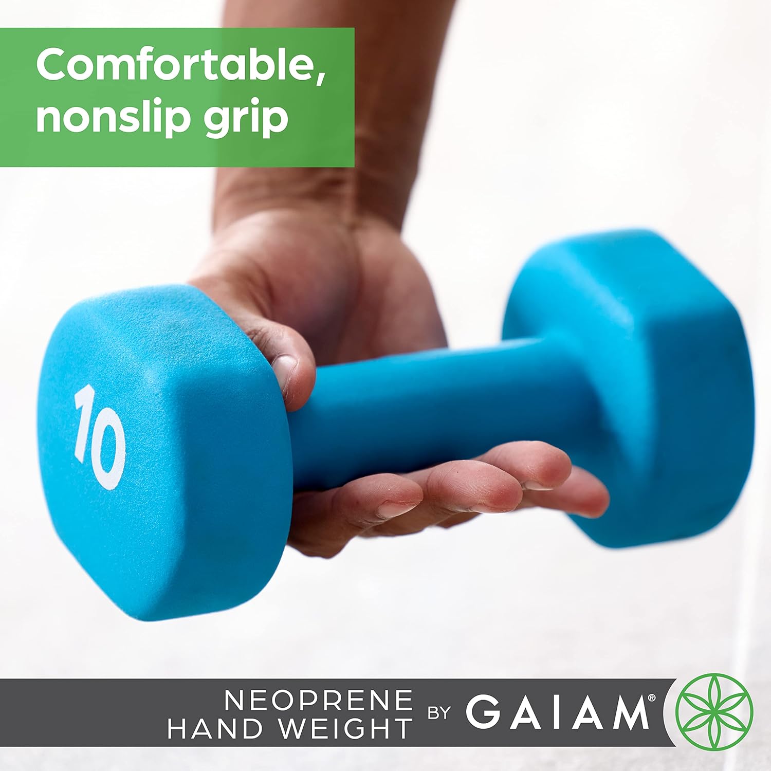 Gaiam Dumbbell Hand Weight (Sold in Singles) - Neoprene Coated Exercise & Fitness Dumbbell for Home Gym Workouts and Strength Training - Free Weights for Women and Men