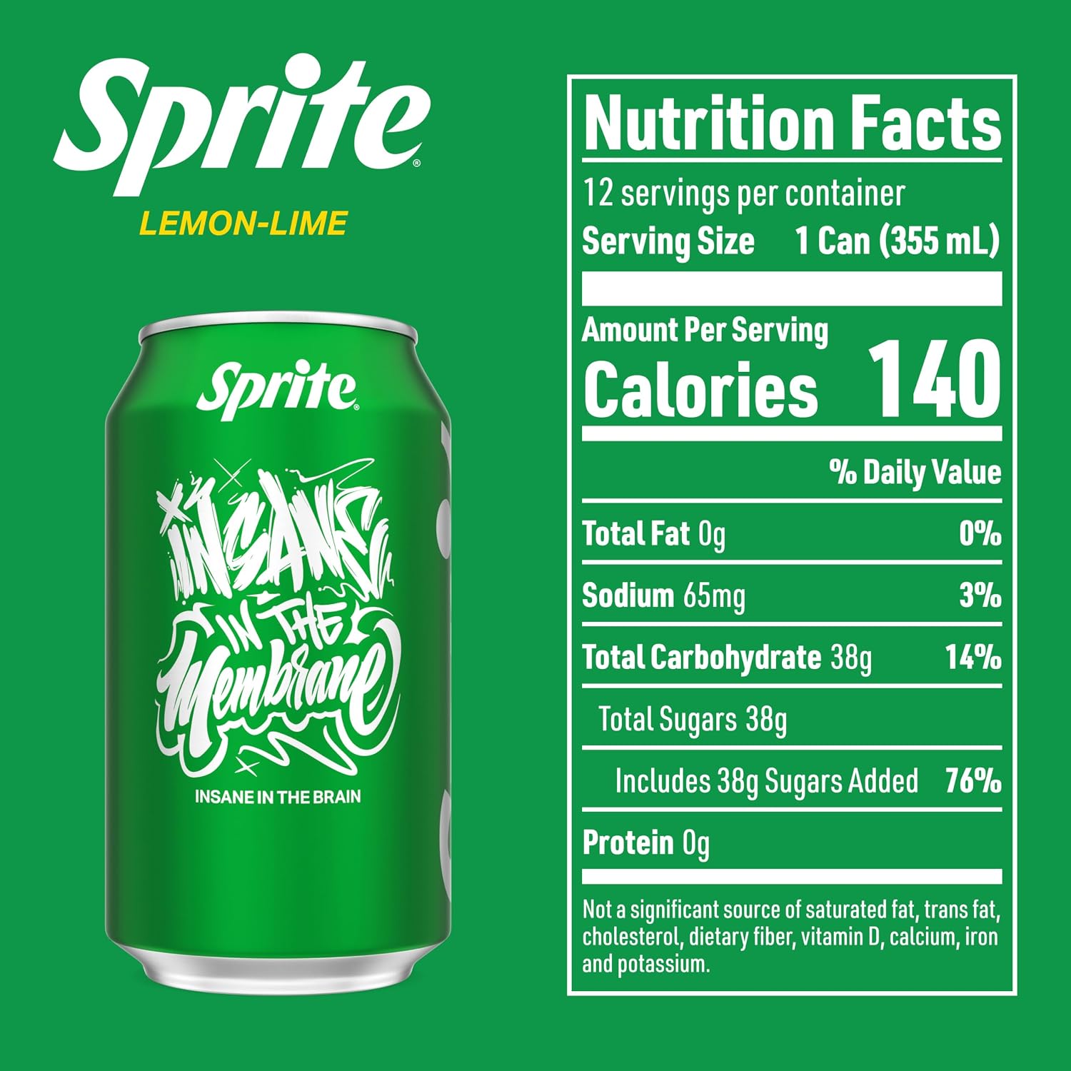 Sprite Lemon-Lime Caffeine-Free Soda Soft Drink Cans, 12 fl oz, 12 Pack | Fridge pack, naturally flavored soft drink, carbonated
