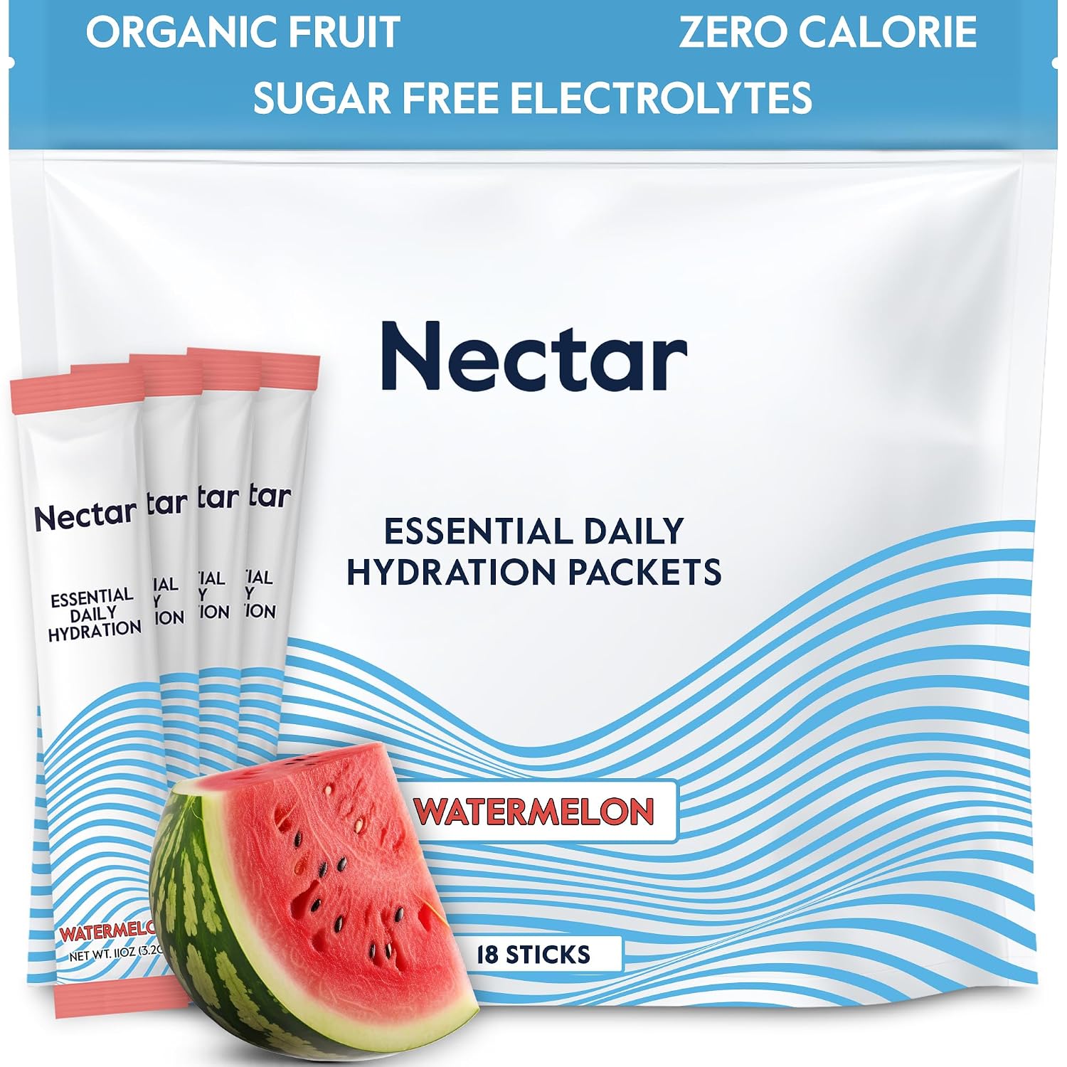 Nectar Hydration Packets - Electrolytes Powder Packets - No Sugar or Calories - Organic Fruit Liquid Daily IV Electrolytes Powder for Dehydration