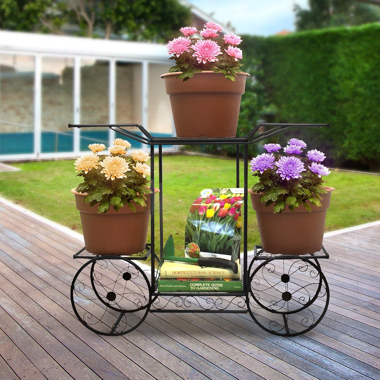 Sorbus® Garden Cart Stand & Flower Pot Plant Holder Display Rack, 6 Tiers, Parisian Style - Perfect for Home, Garden, Patio (Bronze)
