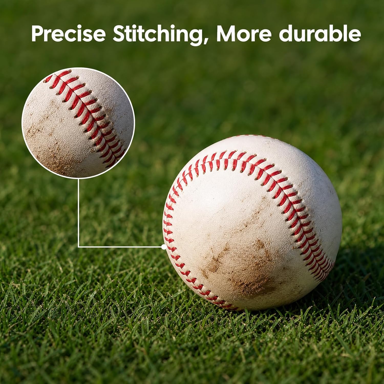 Tebery 12 Pack Standard Size Adult Baseballs Unmarked & Leather Covered Training Ball