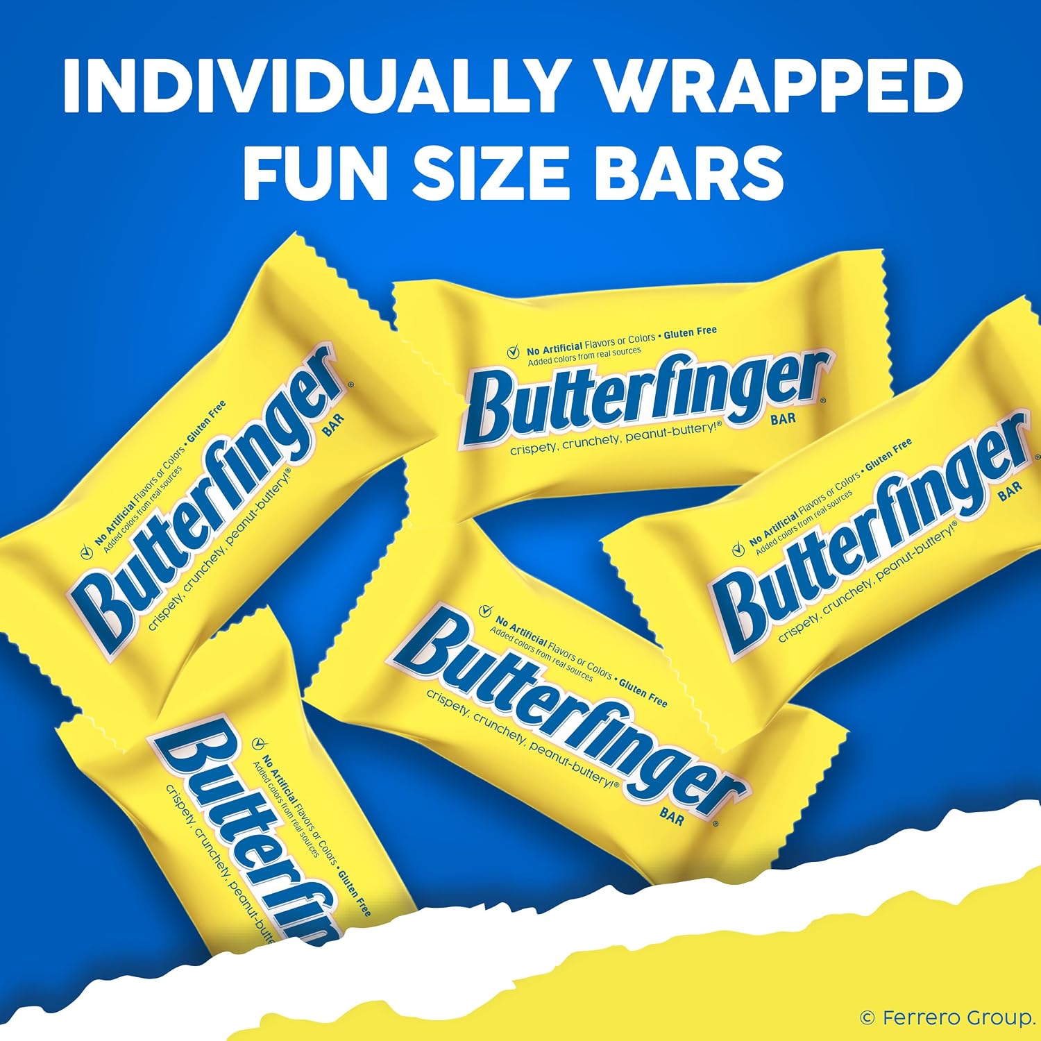 Butterfinger Fun Size Candy Bars, Crispety Crunchety Peanut-Buttery, Individually Wrapped, 6 bags, 10.2 oz each | 6 Pack