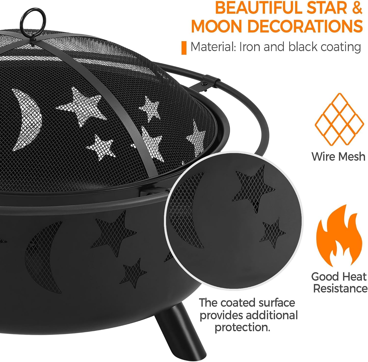 Yaheetech 30in Fire Pits for Outside Wood Burning Outdoor Fireplace