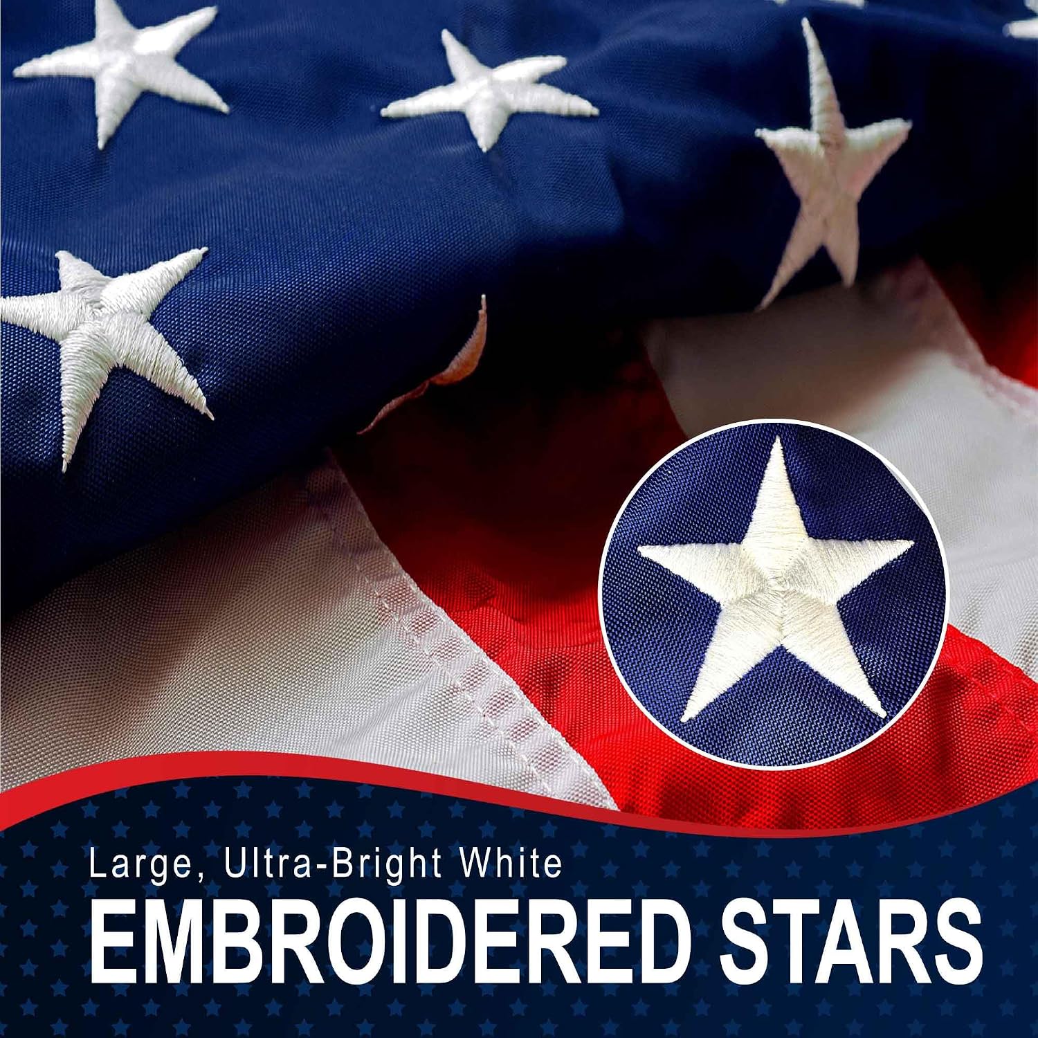 American Flag 6x10 Made in USA – Heavy Duty 2‑Ply Polyester Outdoor US Flag, Embroidered Stars & Sewn Stripes