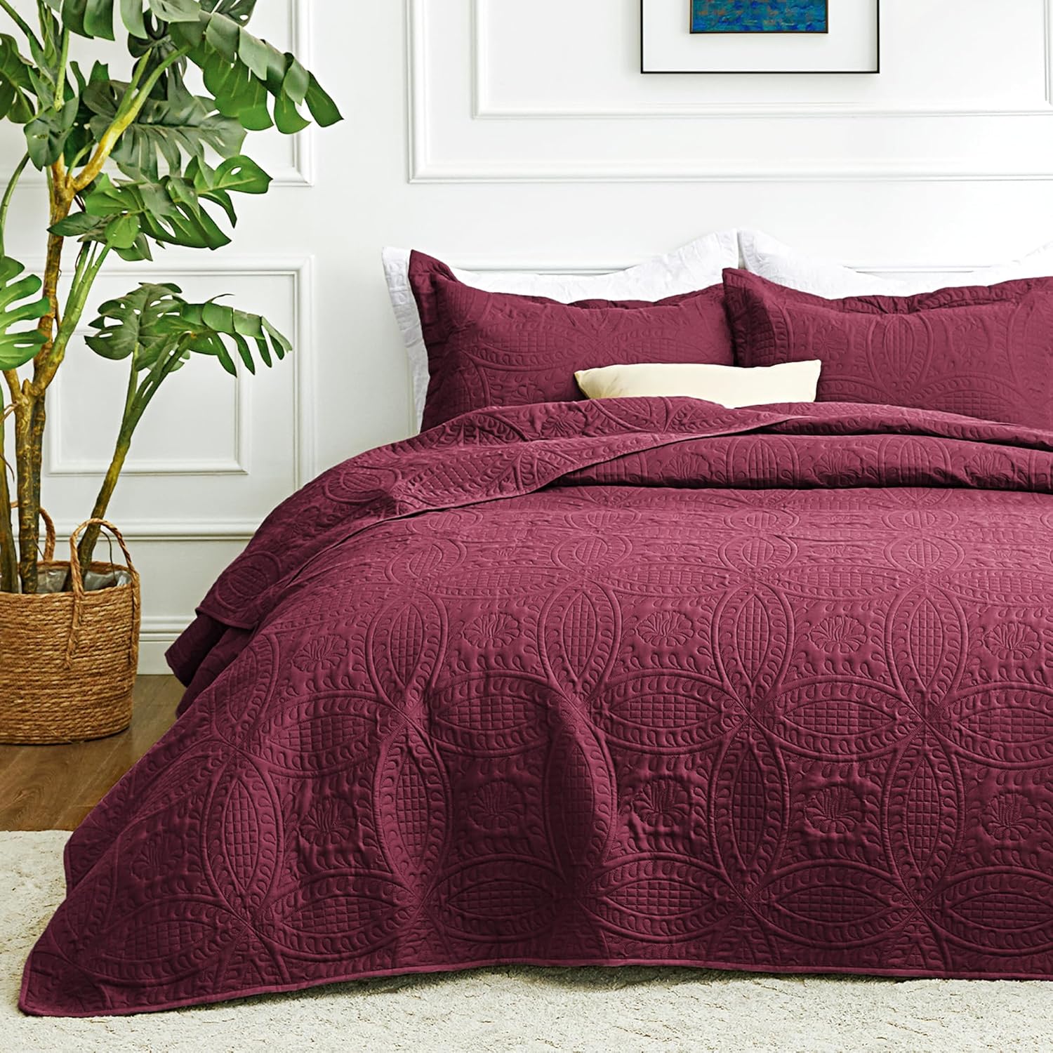Love's cabin Quilts for Queen Bed Blue Bedspreads - Soft Bed Summer Lightweight Bedspread Comforter - Modern Style Coin Pattern Coverlet for All