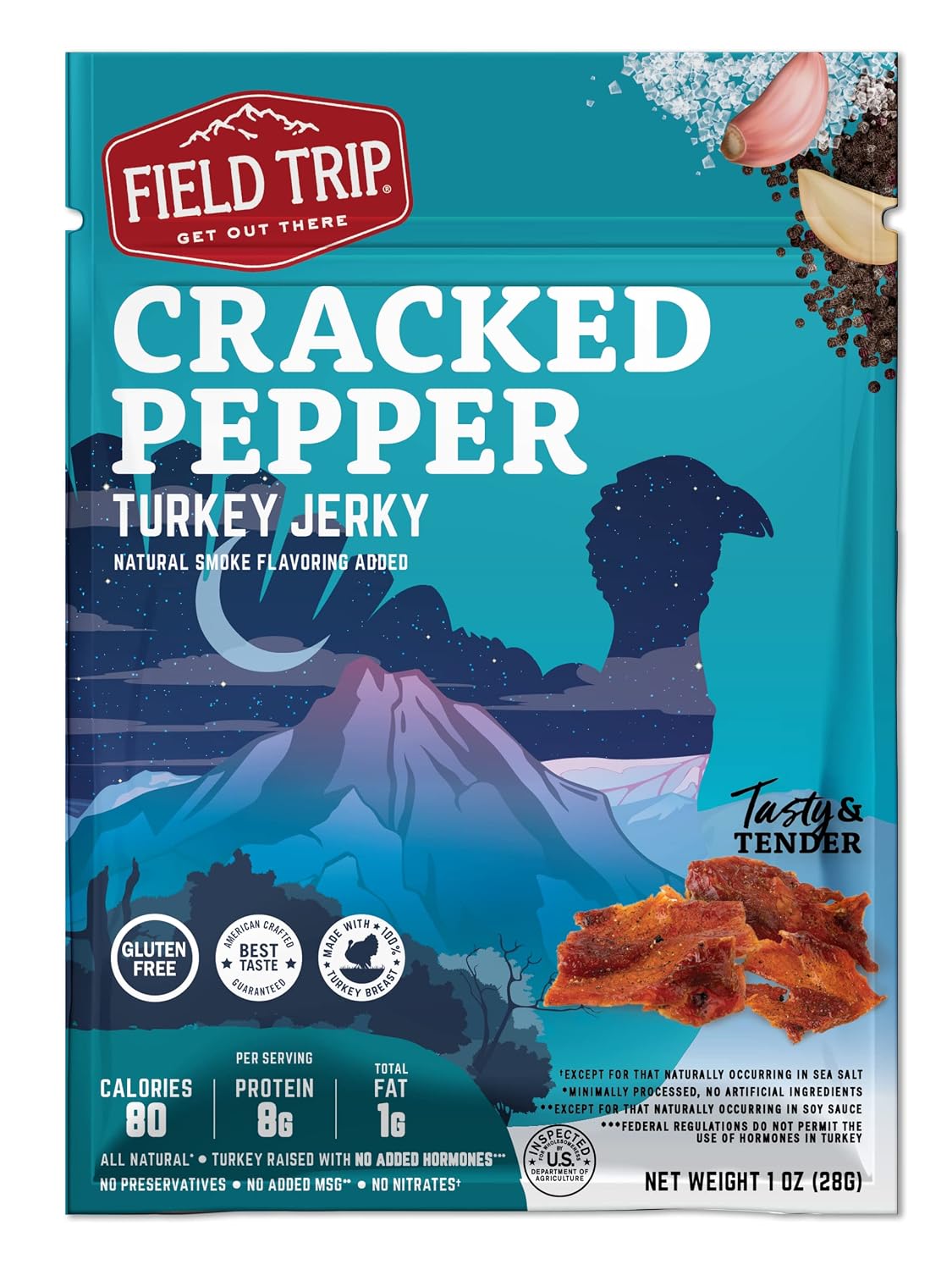 Field Trip Beef Jerky, Original, 1 Oz Bag, 12 Bags/carton | Grass Fed Beef Jerky, Healthy Gluten Free Snacks, All Natural, Paleo-Friendly Beef Jerky, High Protein, Low Carb, No Nitrates