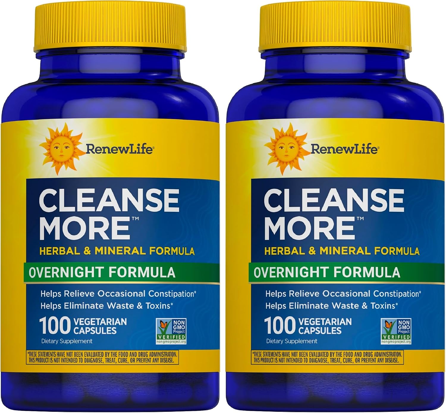 Renew Life Cleanse More 100 Vegetarian Capsules | Helps Relieve Occassional Constipation | Herbal Formula with Magnesium | Dairy, Soy and Gluten Free