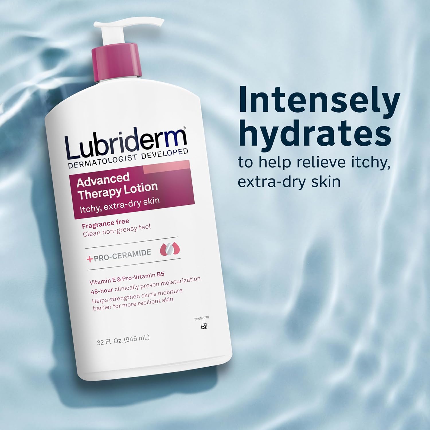 Lubriderm Advanced Therapy Hand & Body Lotion, Fragrance Free, 32 fl. oz
