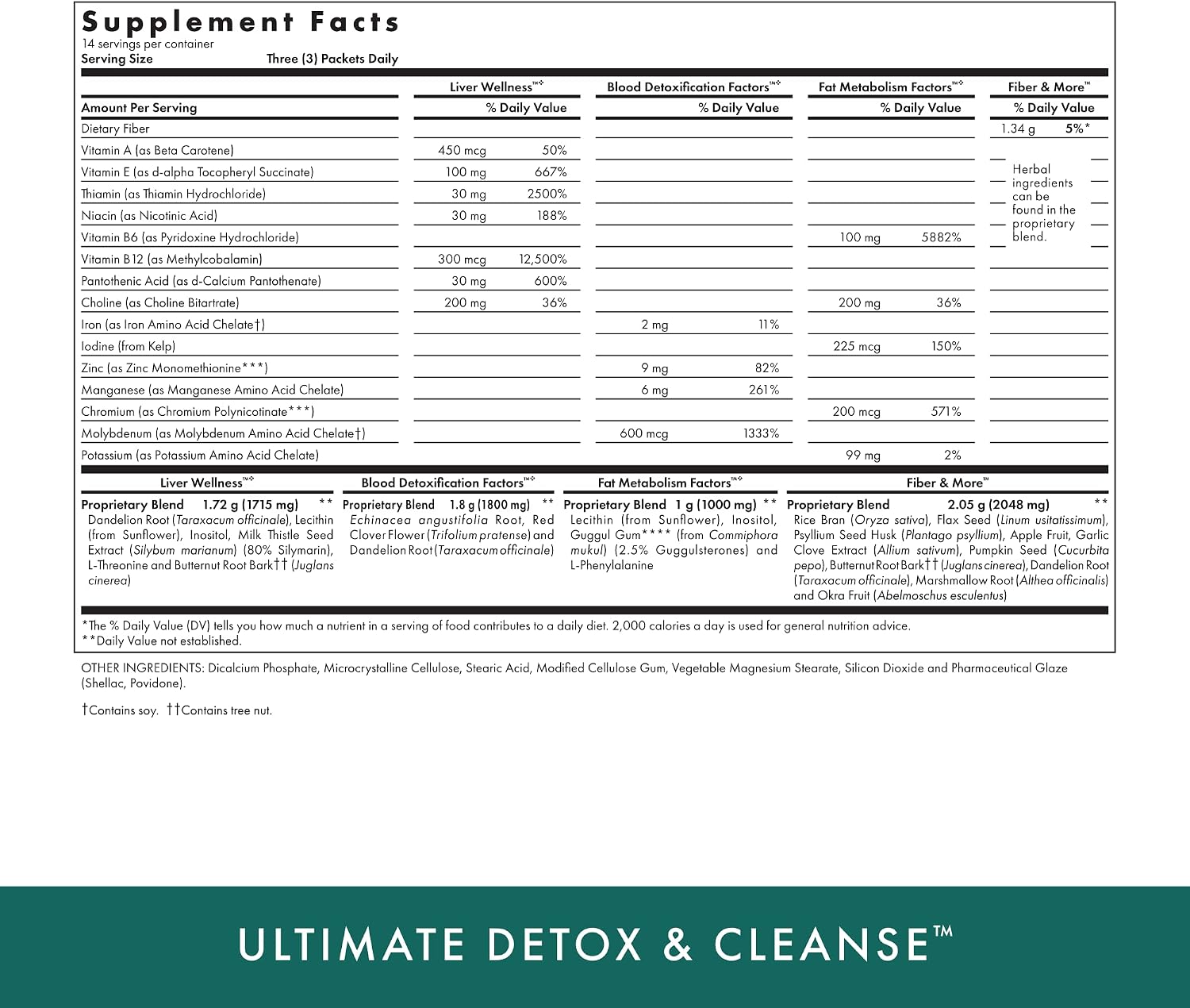 MICHAEL'S Health Naturopathic Programs Ultimate Detox & Cleanse 2 Week Program - 42 Individual Packets - Kosher - 14 Servings