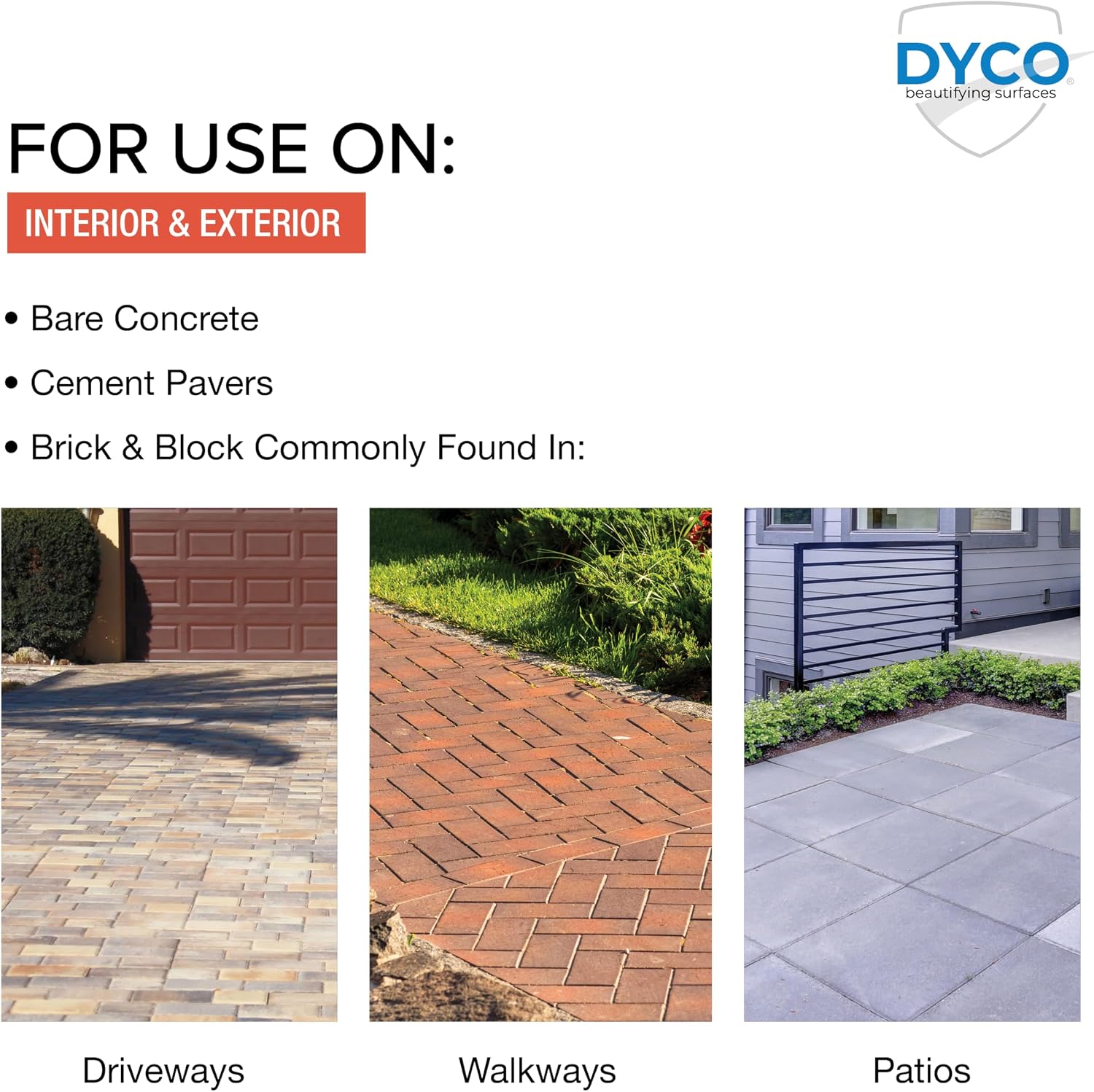 Dyco Paver Sealer Acrylic Waterproofing Sealer - Clear, 1 Gallon, Paver Sealer Wet Look, Concrete Patio Sealer, Concrete Sealer Driveway