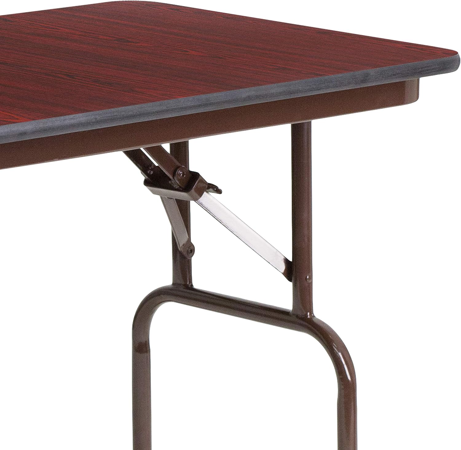 BizChair 4-Foot Mahogany Melamine Laminate Folding Banquet Table