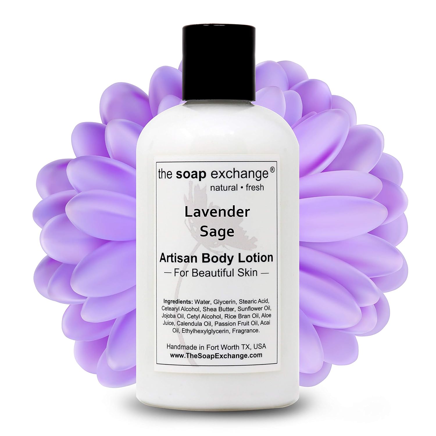 The Soap Exchange Body Lotion - Strawberries & Champagne Scent - Hand Crafted 8 fl oz / 240 ml Natural Artisan Skin Care for Hand, Face, & Body, Moisturize, Hydrate, & Protect. Made in the USA.
