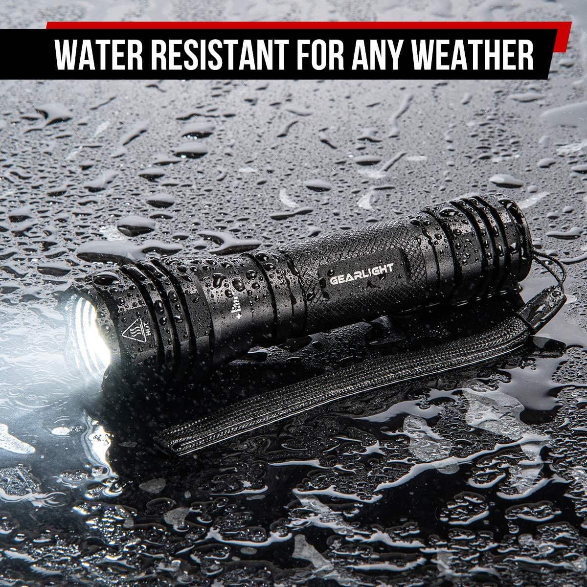 GearLight S1050 LED Flashlight High Lumens - for Camping, Hiking