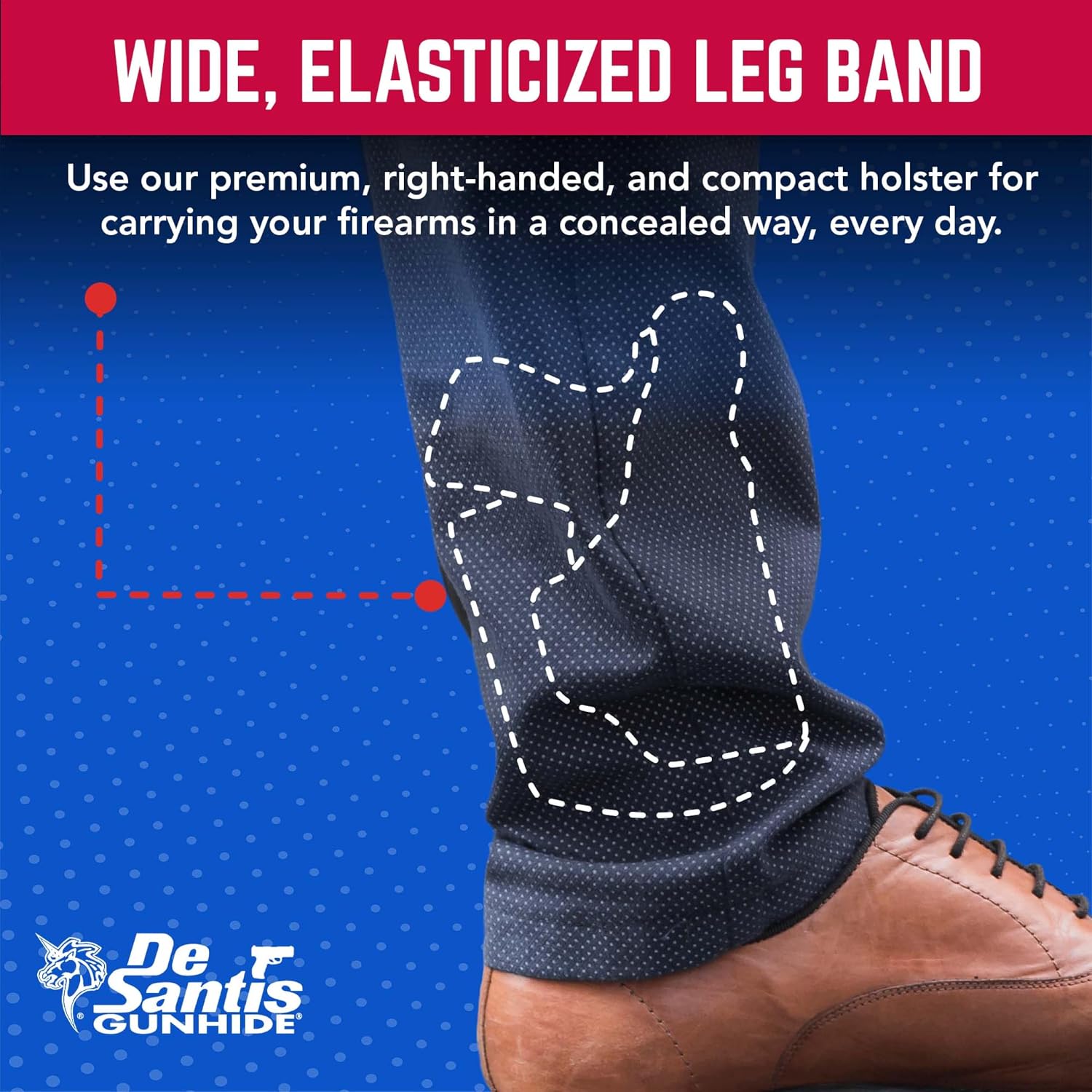 Desantis Die Hard Ankle Rig - Fits Glock 43 & More - Right Hand Draw, Black | Fits Glock 43X, Ankle Holster Concealed Carry
